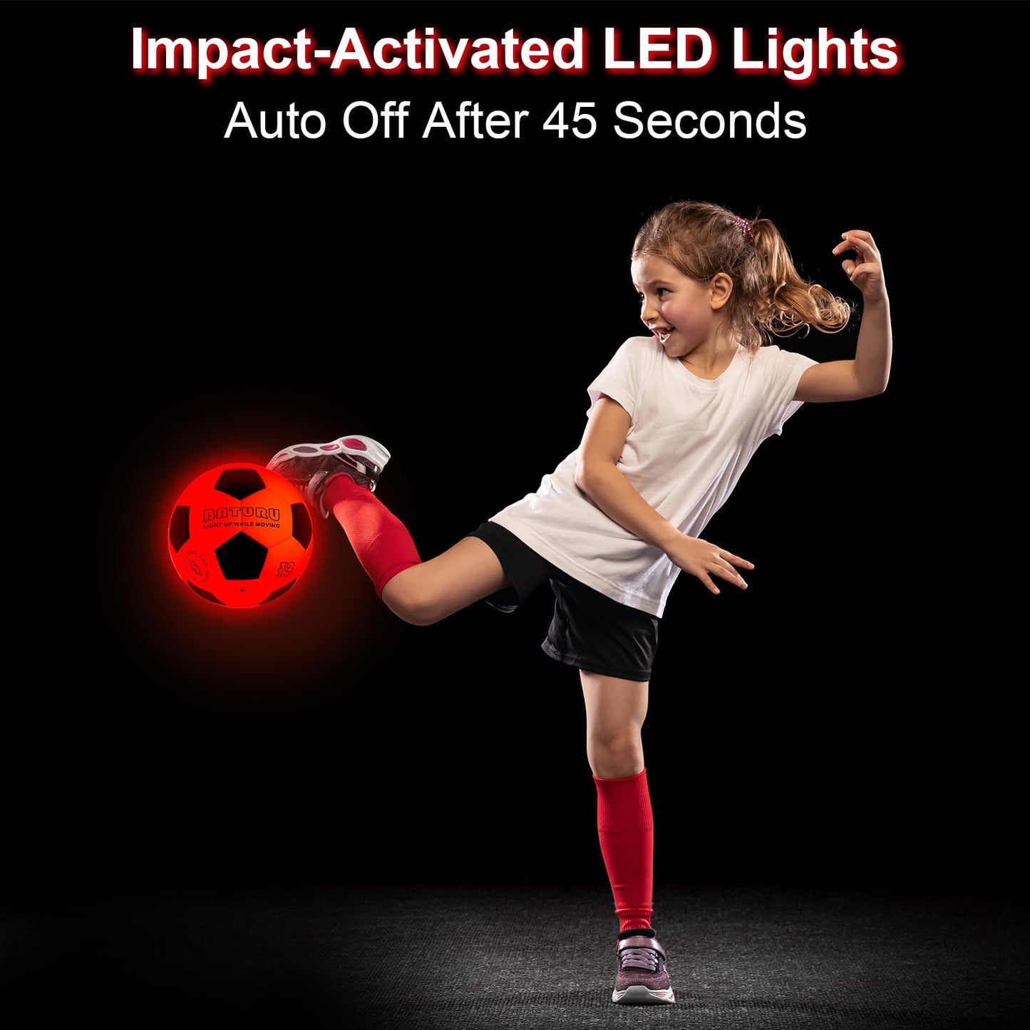 Rechargeable Glow in The Dark Soccer Ball Size 5 with Pump, Light Up Soccer Toys - Birthday Easter Stuffers Gifts for Boys Kids Teen 8 9 10 11 12 Year Old, Games in Backyard Camping Beach Outdoor