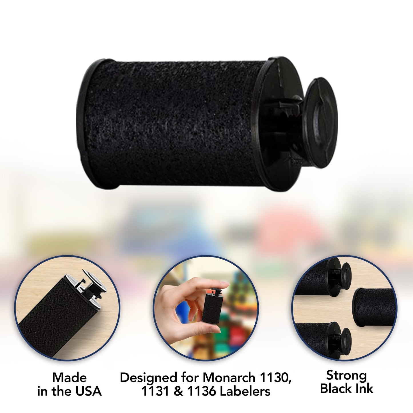 Perco Ink Roll for Monarch 1130, 1131 and 1136 Price and Date Guns - Pack of 10 Replacement Inkers for Monarch 1130, 1131 and 1136 Labelers - Easy to Load, Premium, Clear & Bold Prints - Made in USA