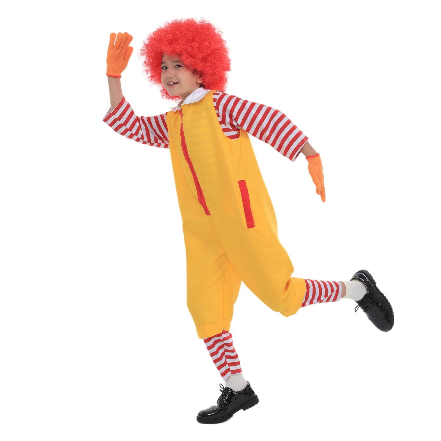 QiaoPkeb 4 PCS Boys Clown Costume - Kids Circus Cosplay Outfit for Halloween Carnival Party, Size Range 100-160CM (160CM)