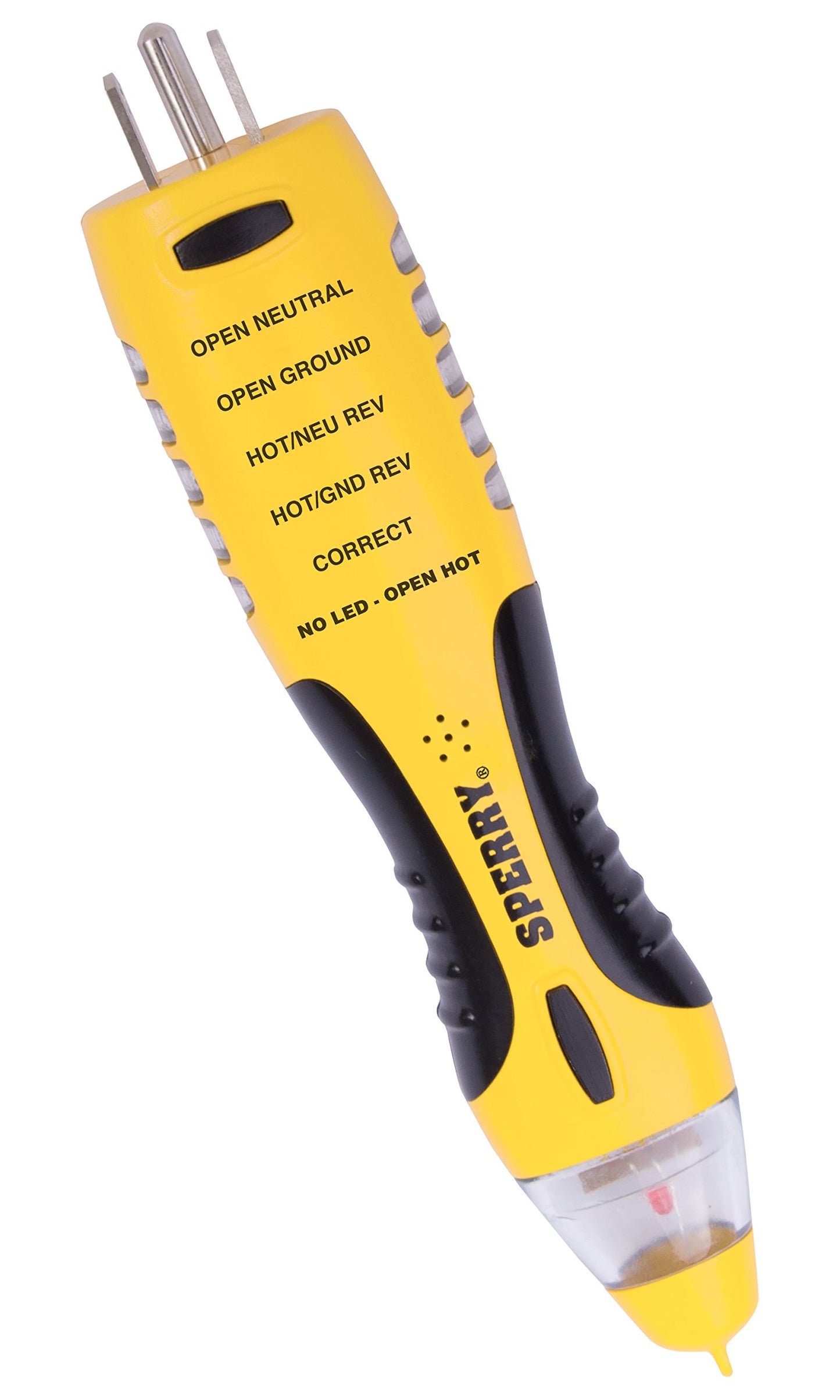 Sperry Instruments New Patent Pending Dual Check 2-in-1 Tester, 50-1000V AC Non-Contact Voltage Detector, GFCI Outlet Circuit Analyzer, 1/Ea