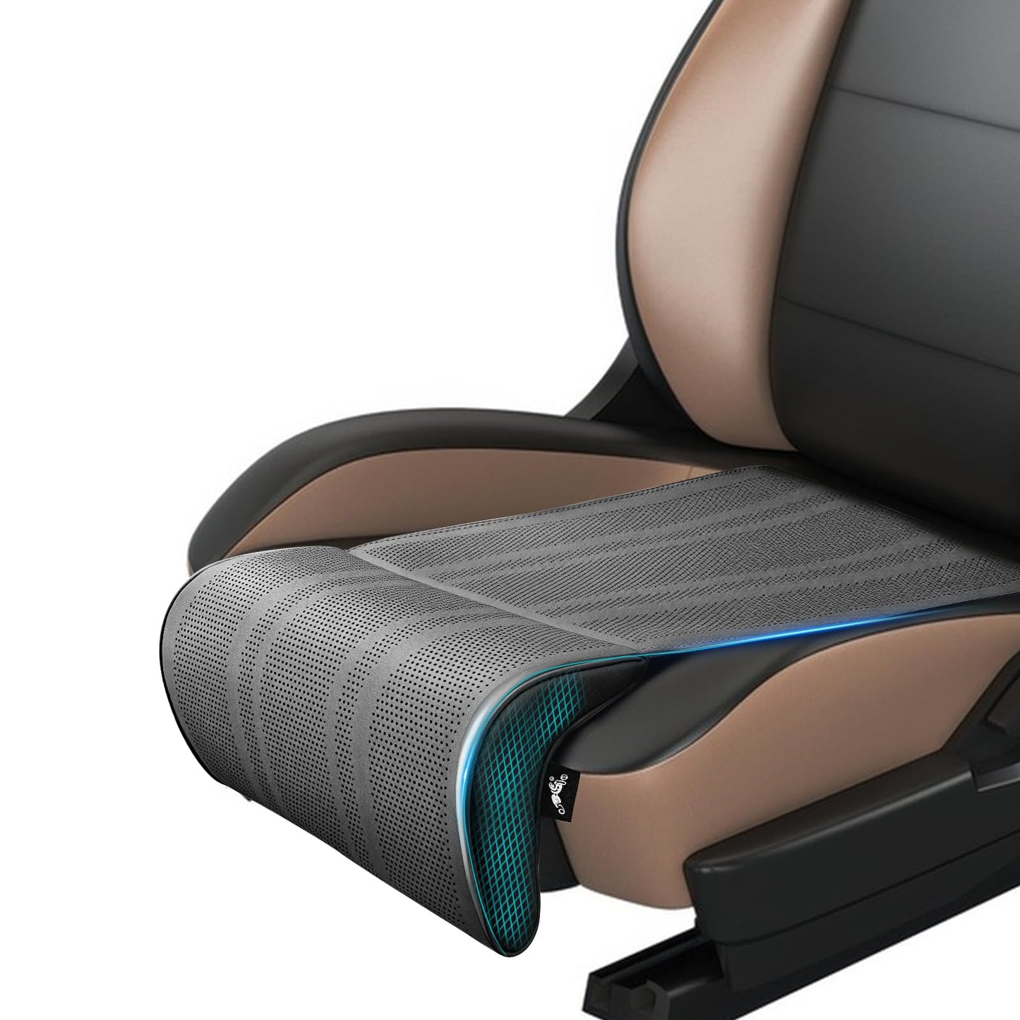 JOJOCY Car Seat Leg Extender Support Cushion, Upgraded Leather & Memory Foam Leg Rest Pad for Drivers, Office Chairs, Buses, Trains, Universal Fit, Breathable, Anti-Slip