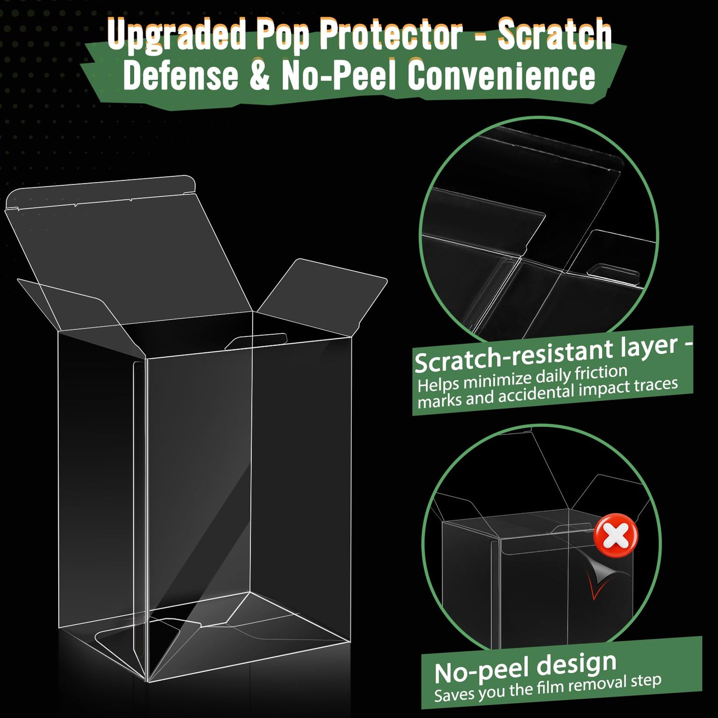 Funko Pop Protector Case 0.38mm Thick Stackable Display Case 4 Inch Pop Vinyl Protector - with Locking Tab Crystal Clear Heavy Duty Hard Plastic Dust Proof (Clear, 25-Pack)
