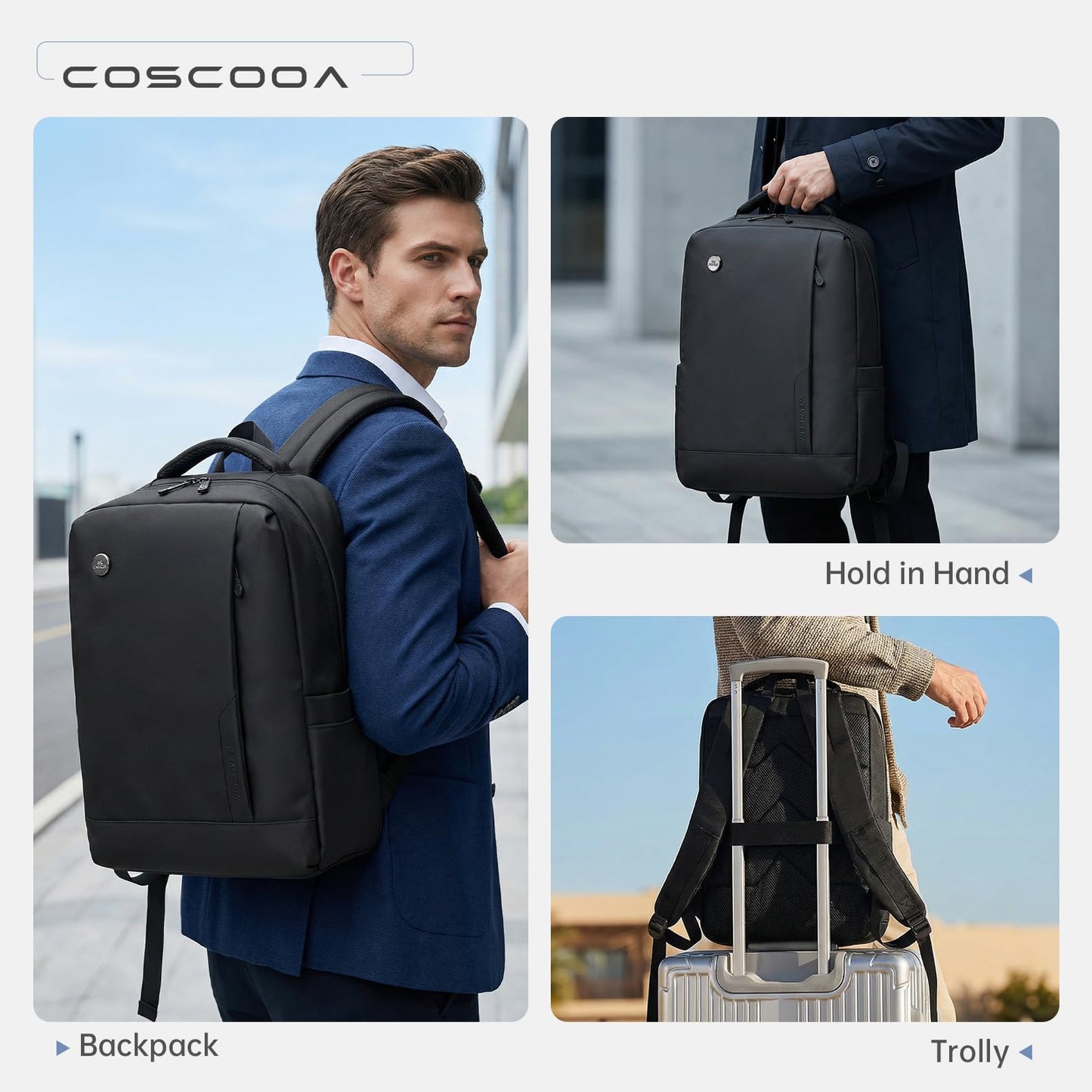 COSCOOA 6x13x17 inch Personal Item Bag for Budget Flights in Canada,15x33x43 cm Travel Bag, Expandable Carry On Travel Backpack,Underseat Travel Duffel Bag,15.6 inch Laptop Backpack