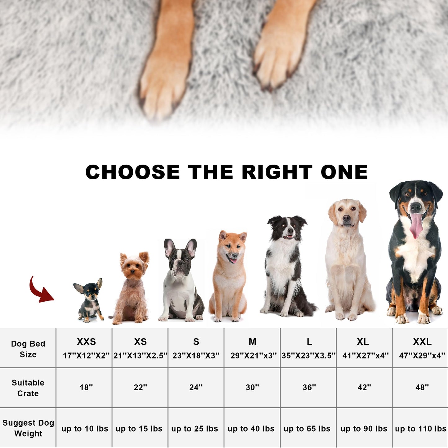 Bedfolks Waterproof Dog Crate Bed,Plush Dog Crate Pad with Removable Cover,Faux Fur Dog Bed for Large Dogs,Fluffy Washable Dog Kennel Bed 35"x23",Dark Grey