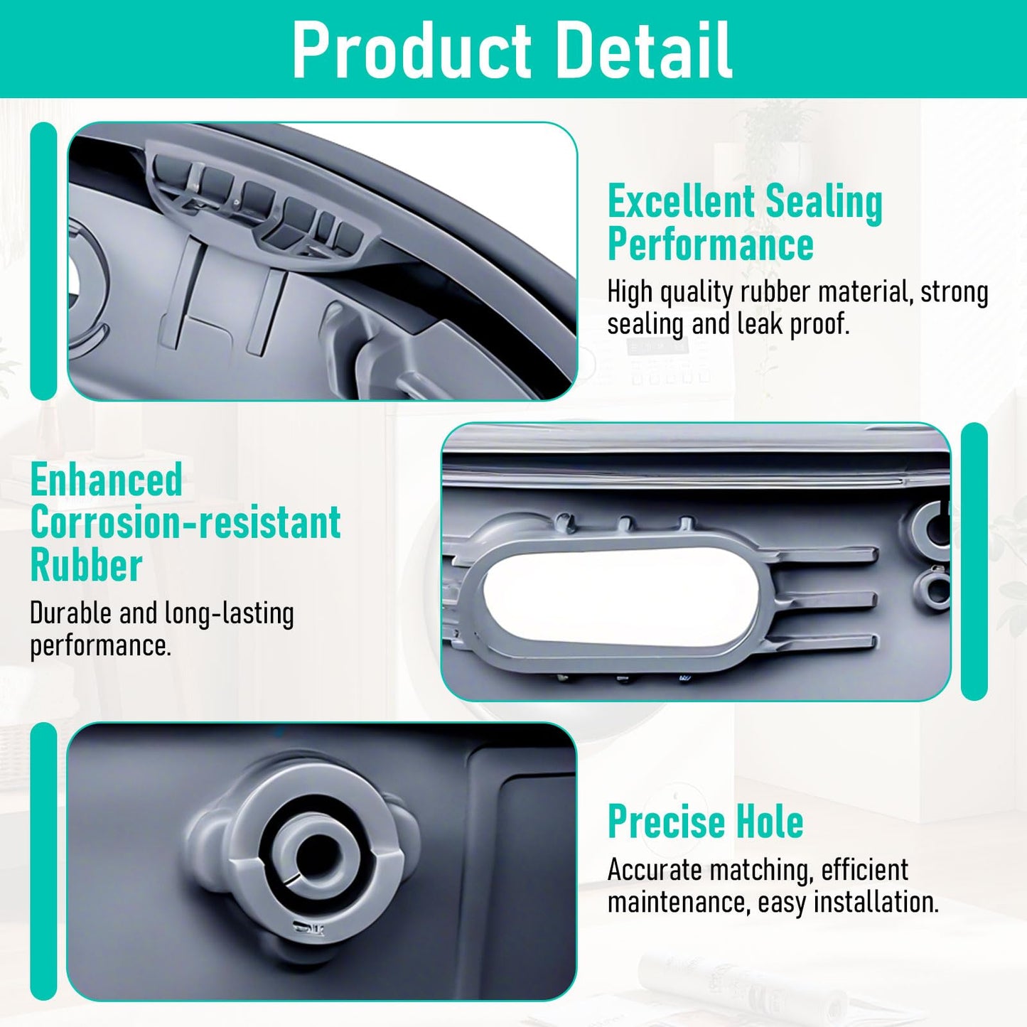 DC64-03788A Washer Door Boot Seal Compatible with Samsung Front Loader Door Seal Door Boot Gasket Replaces 4959290 AP6884238 PS12720638 EAP12720638 Door Diaphragm Gasket