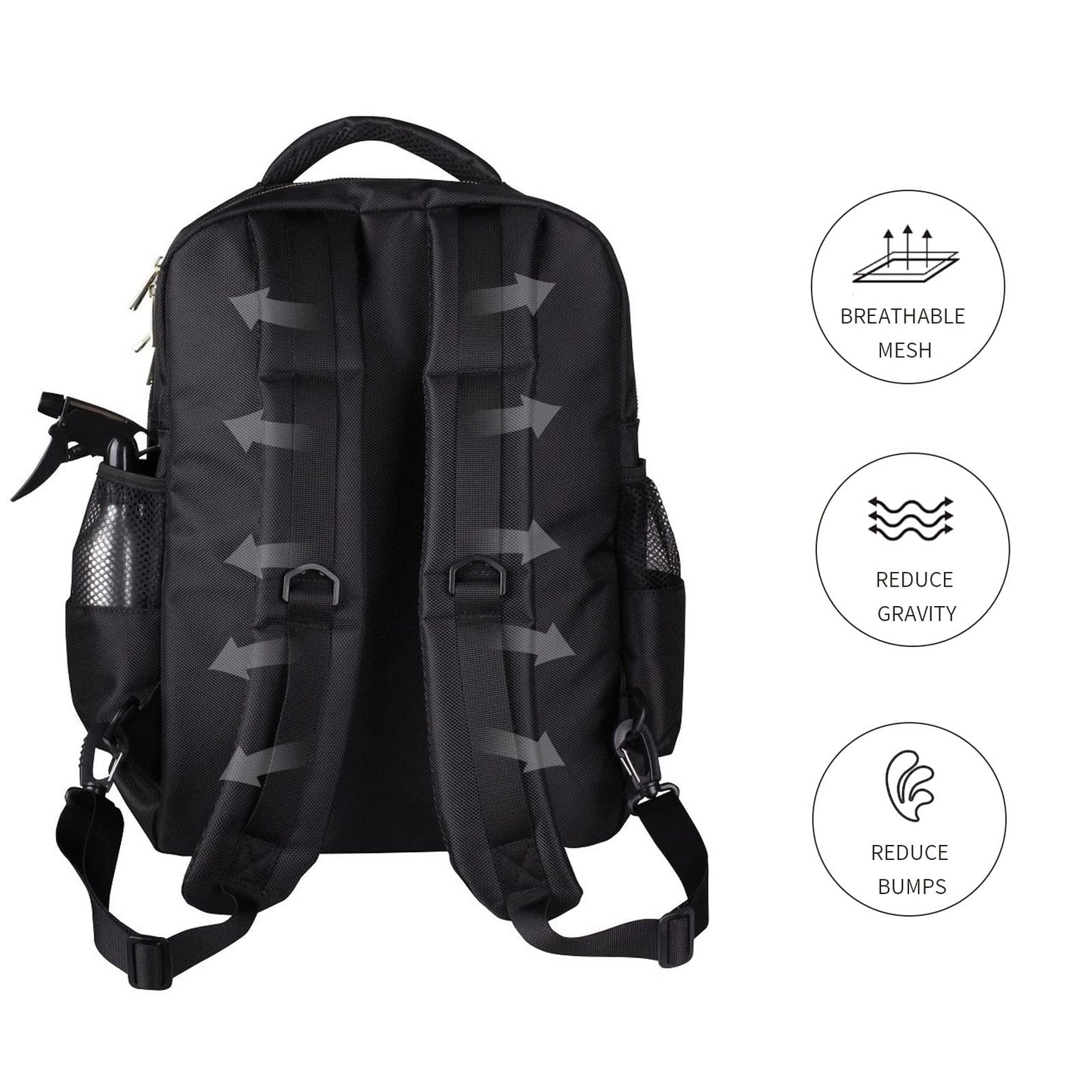 Barber Case Barber Bag Barber Bag Backpack Barber Kit for Barber,Large Capacity,Pure Copper Zipper,Water Proof,with 1pcs Barber Cape&Barber Brush,Barber Supplies of Professional Barber Bag.