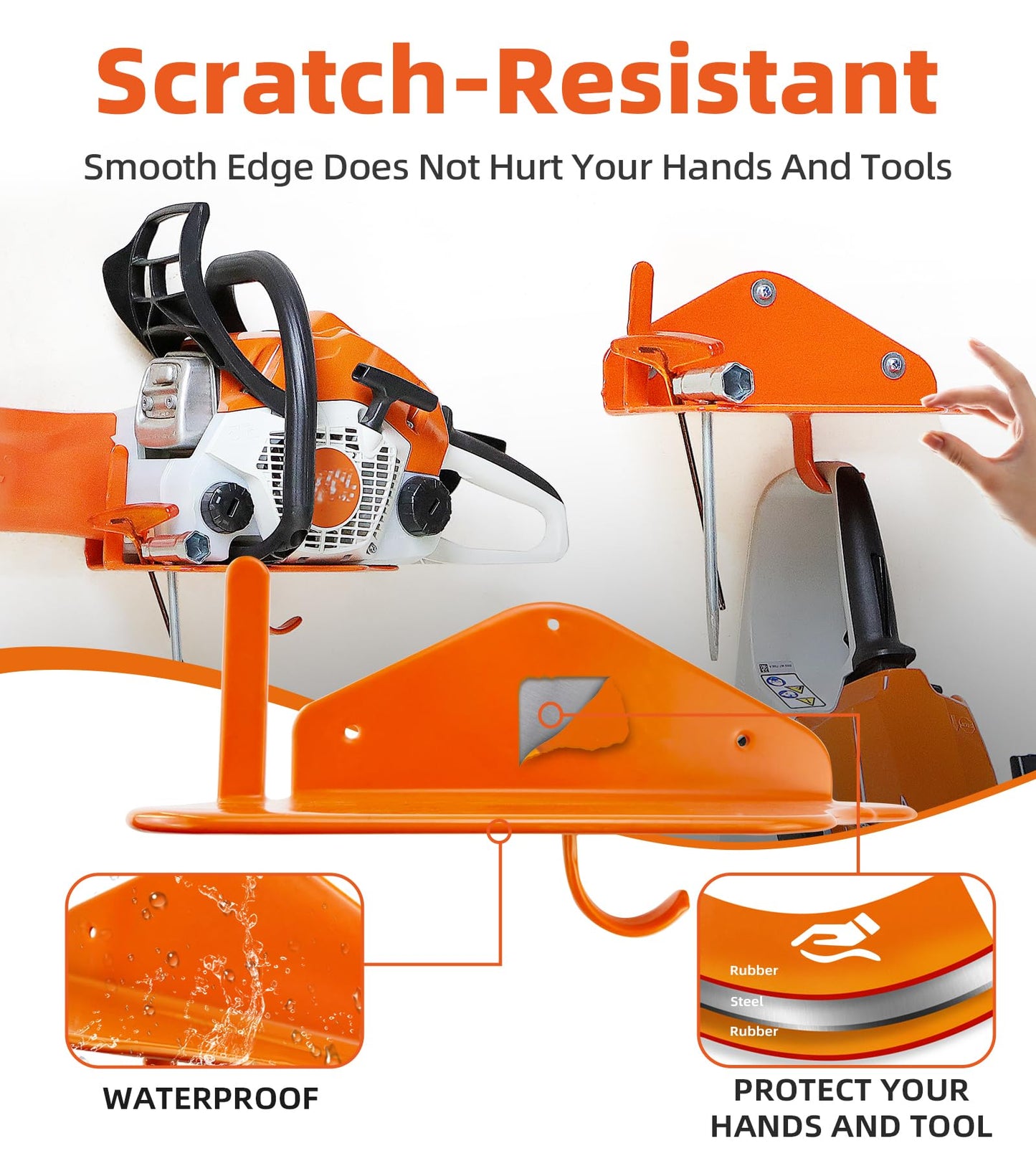 Chainsaw Holder, 2 Pack Chainsaw Wall Mount, Heavy Duty Chainsaw Mount Garage Storage Holder, Chainsaw Accessories Garage Organization Rack