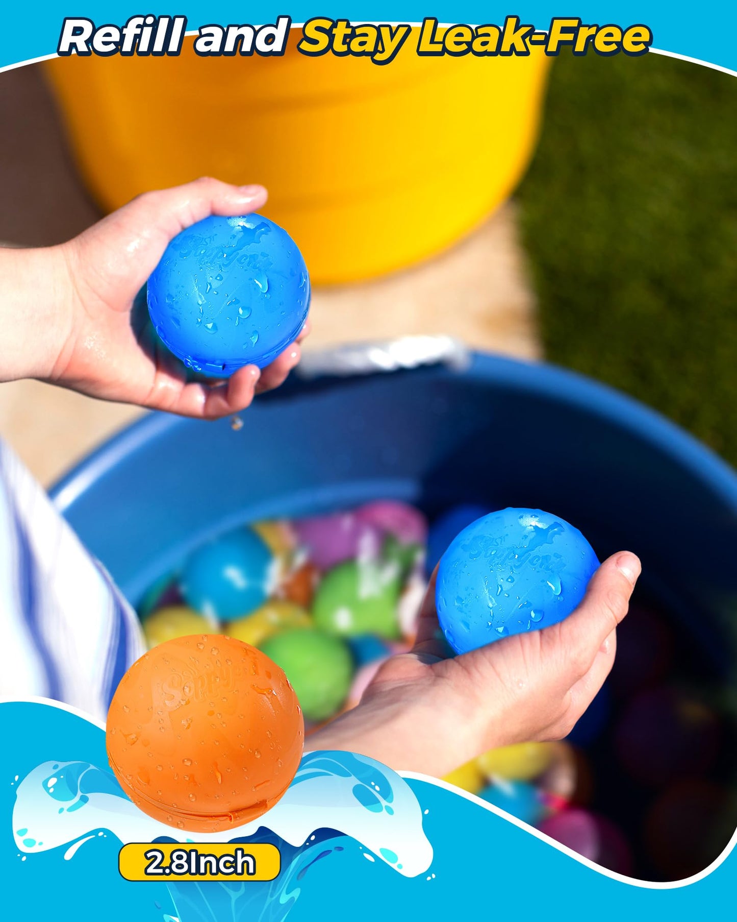 Reusable Water Bomb Balloons, Silicone Water Splash Ball with Mesh Bag, Quick Self-Sealing Water Bomb for Kids Adults Outdoor Activities Water Games Toy Outside Summer Fun Party Supplies (18 pack)