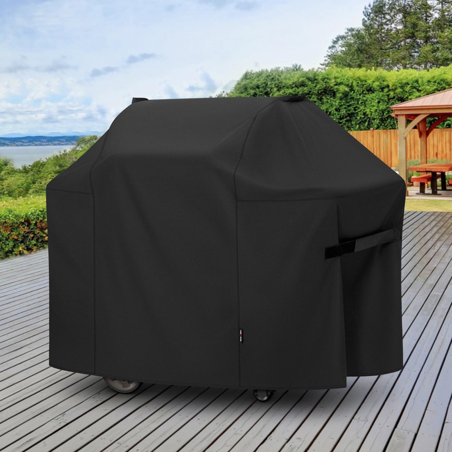 Unicook 58 Inch BBQ Grill Cover, Heavy Duty Waterproof Barbecue Cover, Fade and UV Resistant, Compatible with Weber Genesis II LX 300 Series, Genesis 300 Series Gas Grills, and More
