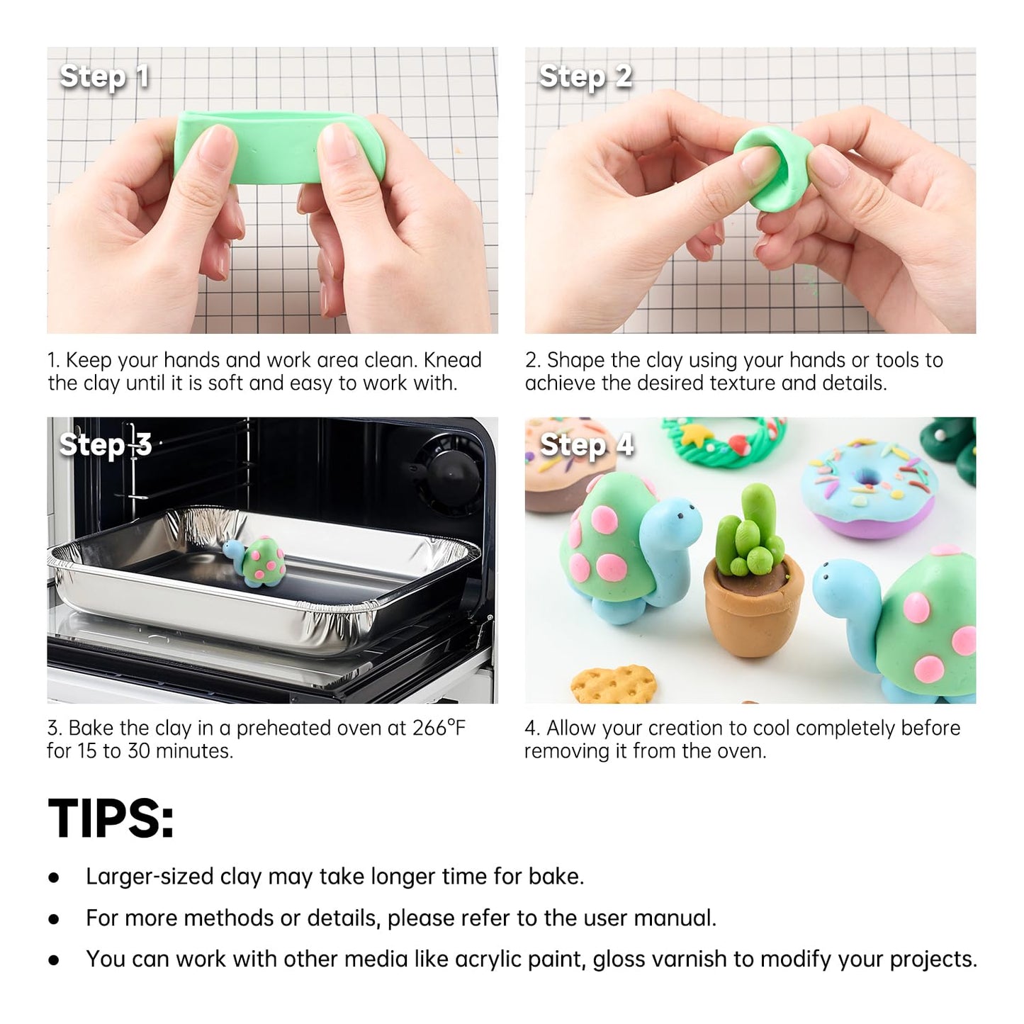 Shuttle Art Polymer Clay Kit, 50 Colors, Soft Oven Clay Kit, 19 Carving Tools and 10 Kinds of Accessories, Non-Stick, Non-Toxic, Ideal Gift for Kids