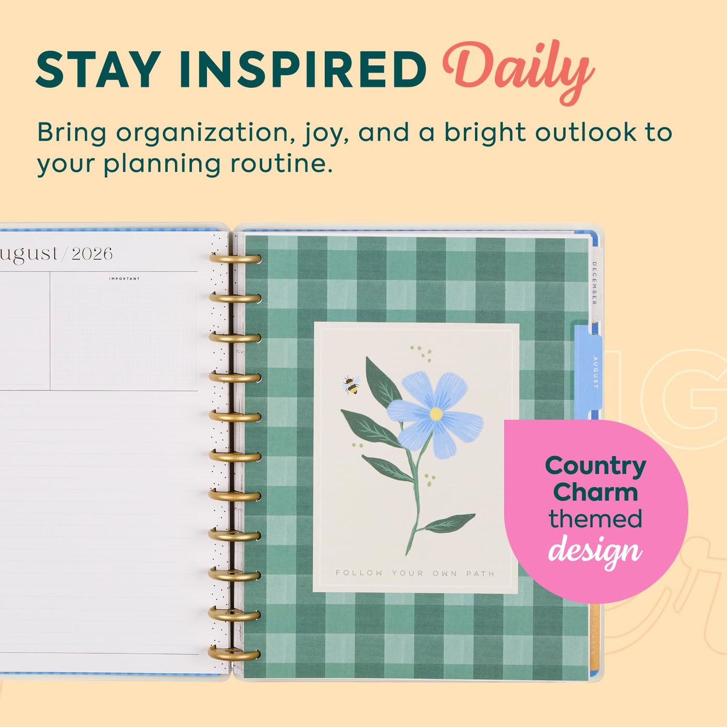 The Happy Planner Country Charm Big 18 Month Disc Bound Dated Planner