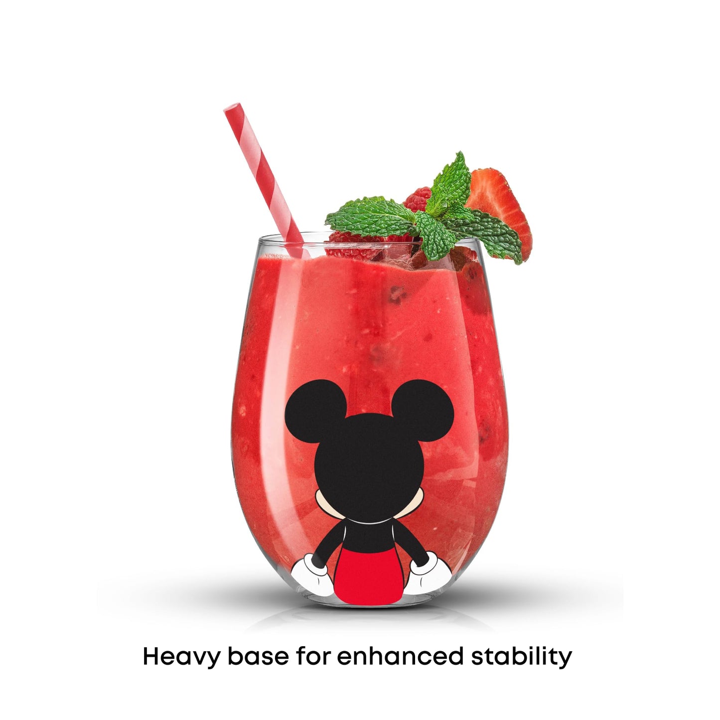 JoyJolt Disney Mickey Mouse Squad Collection Tumblers. 15oz Stemless Wine Glasses Set of 4 Stemless Drinking Glasses. Gifts Stuff, Wine Glass Mickey Mouse Cup Set