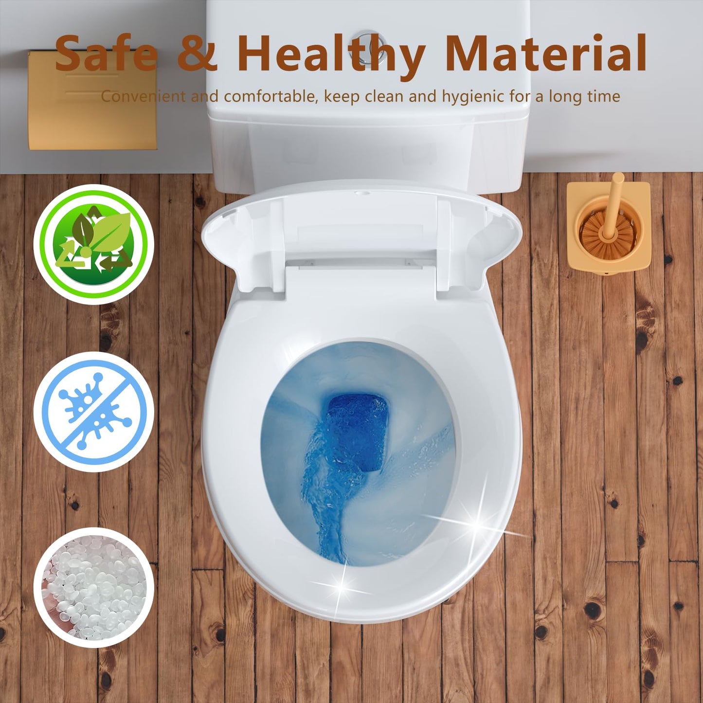 Aünsffer Round Toilet Seat Soft Close 16.5inch, Toilet Seat Slow Close Quiet No Slapping, Never Loosen, Standard Round Universal Size