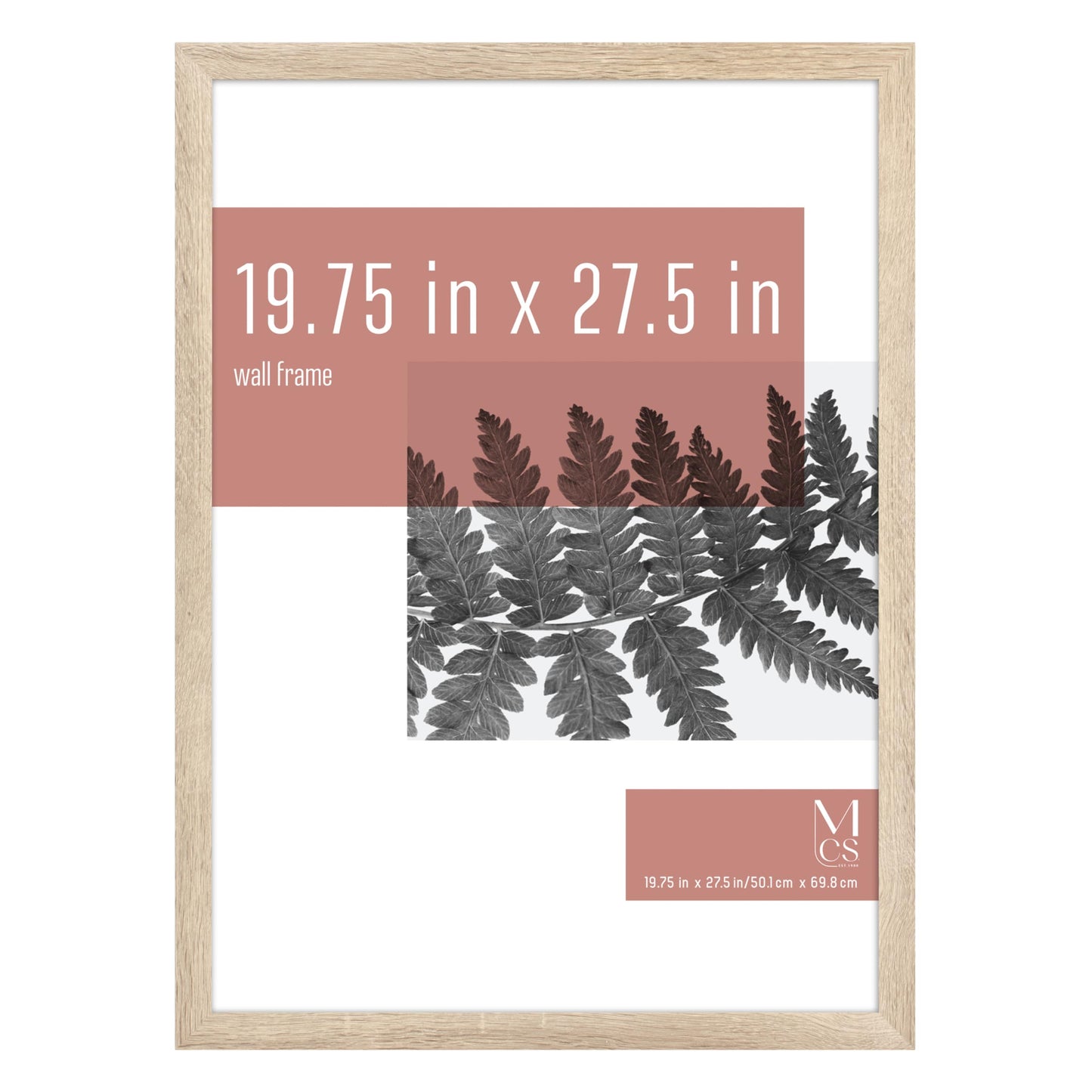 MCS Studio Gallery 19.75x27.5 Poster Frame Natural Woodgrain, Vertical & Horizontal Wall Hanging Large Picture Frame for Photos, Posters & Art Prints (1-Pack)