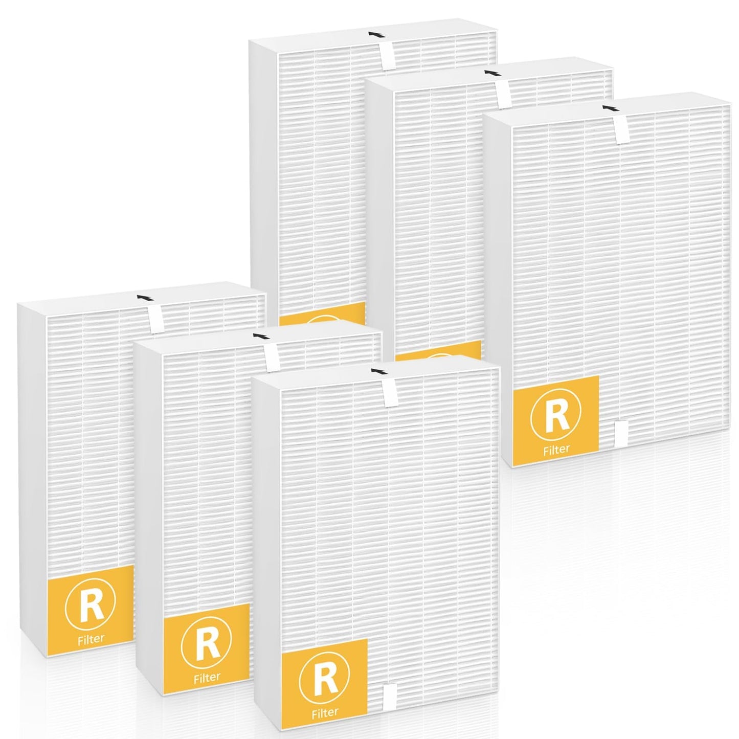 6 Pack HPA300 HEPA Replacement Filter R Compatible with Honeywell HPA300 Air Purifiers, Fits HPA300 HPA090, HPA200, HPA100 Series and HPA5300 Models HEPA Filter R, HRF-R1 HRF-R2 & HRF-R3