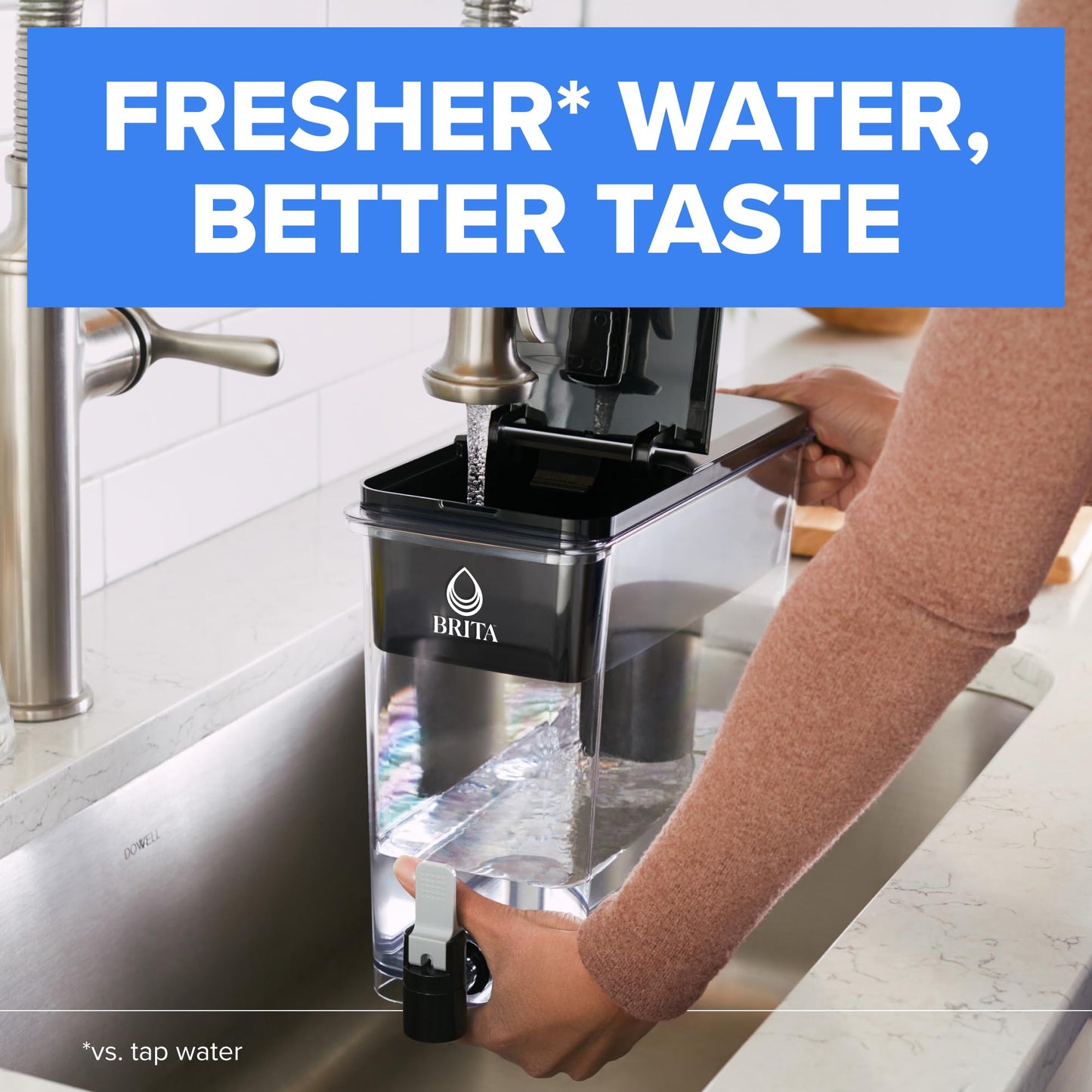 Brita UltraMax Large Water Dispenser With Standard Filter, BPA-Free, Replaces 1,800 Plastic Water Bottles a Year, Lasts Two Months or 40 Gallons, Includes 1 Filter, Kitchen Accessories, Large - 27-Cup