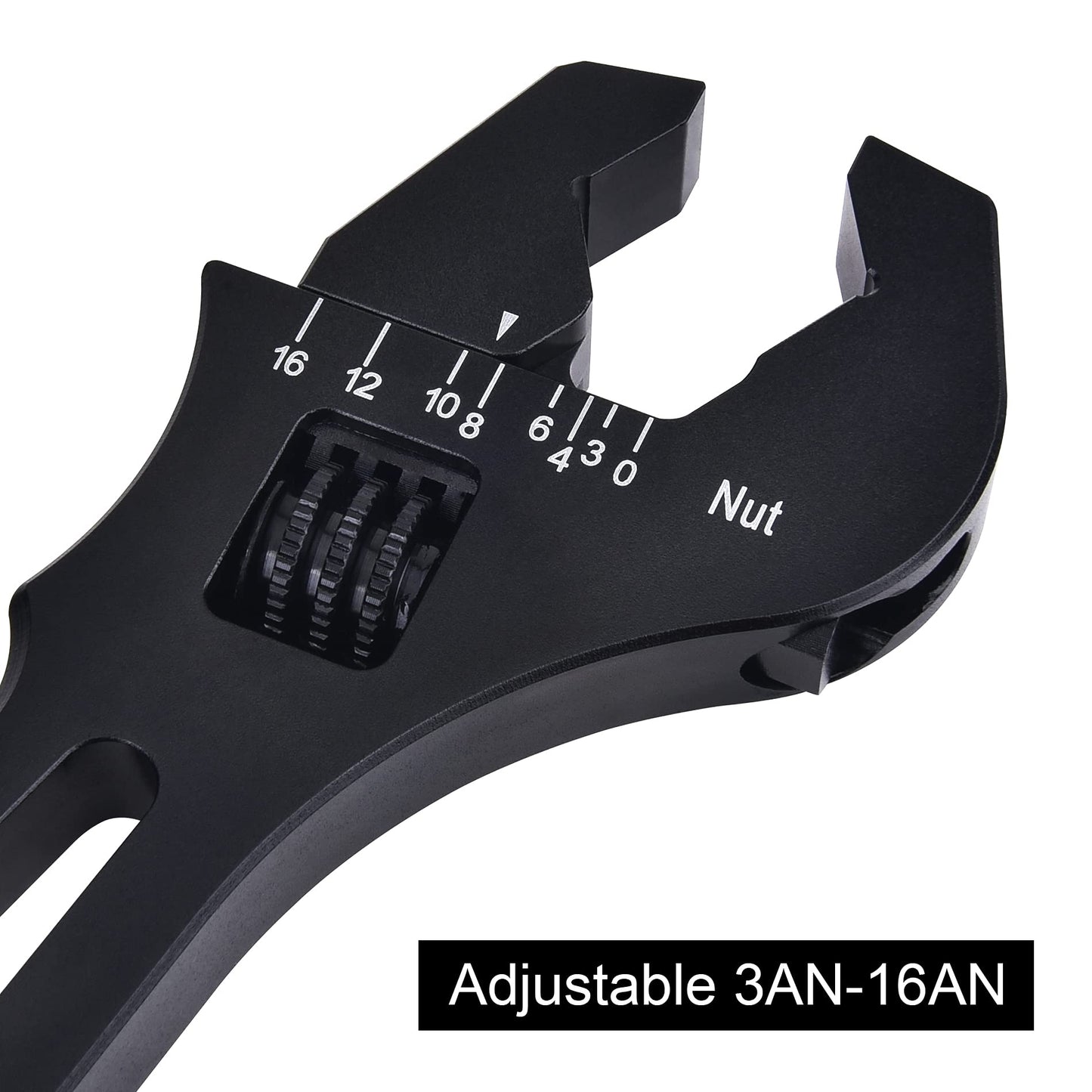 EVIL ENERGY AN Hose Fitting Adjustable Wrench Spanner Lightweight Aluminum 3AN-16AN Black
