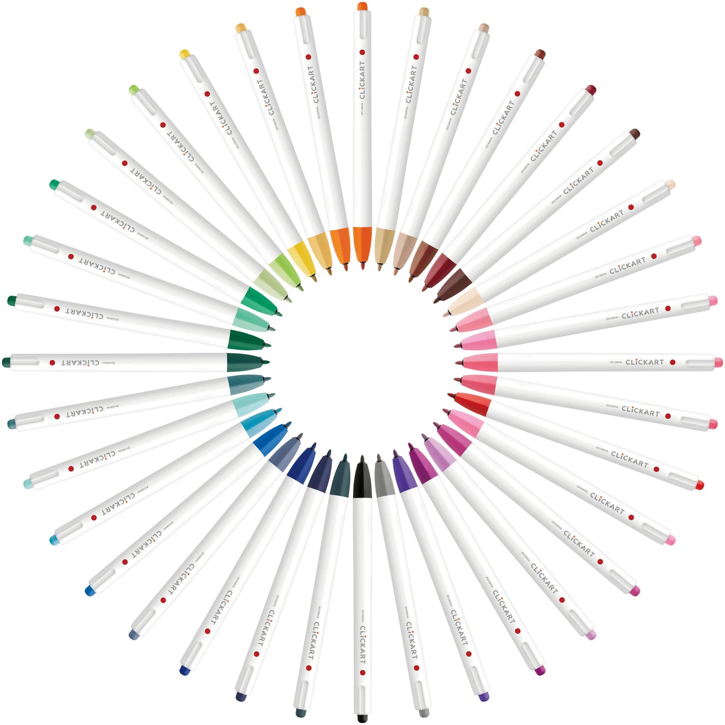 Zebra WYSS22-36C-N Clickart Water-Based Markers, 36 Colors, Case Included