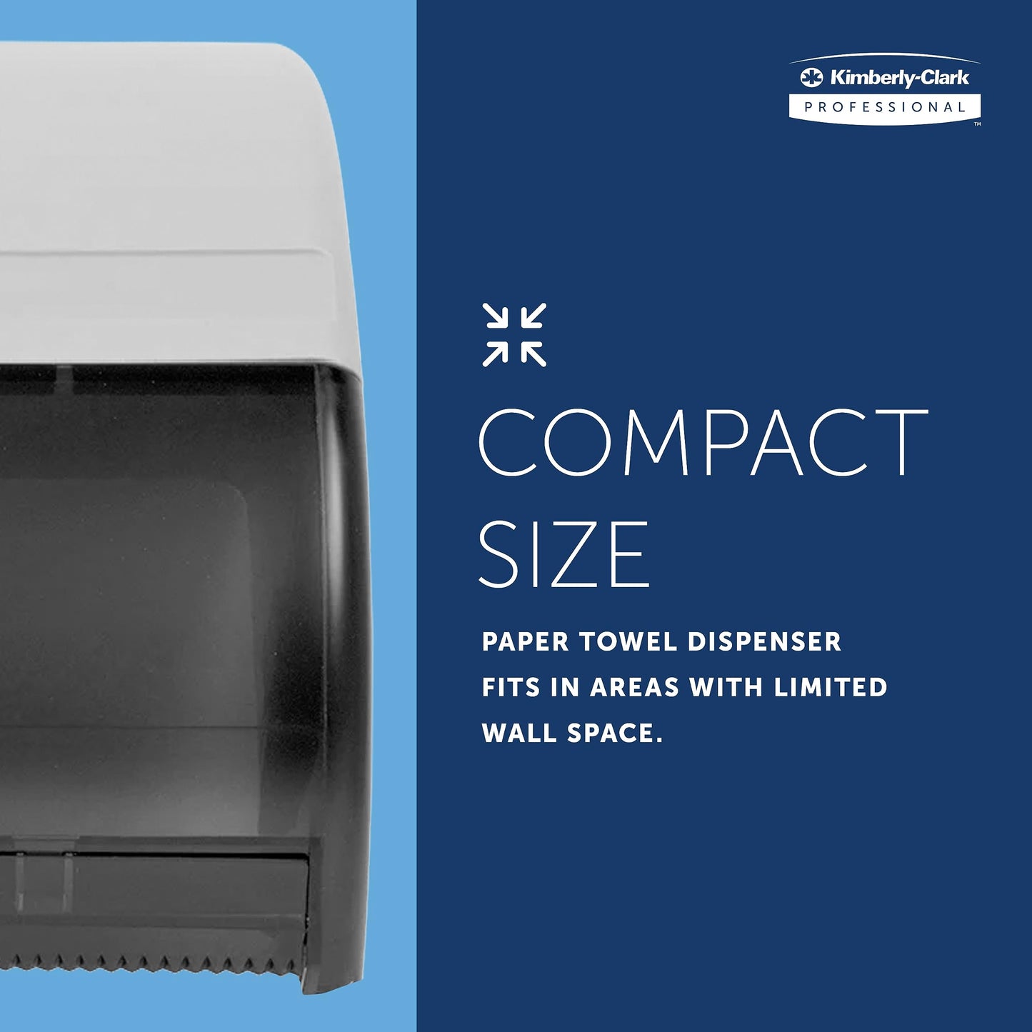 Kimberly-Clark Professional Omni Manual Hard Roll Paper Towel Dispenser (09746), Black, Universal 1.5" Core Compatible, Wall Mounted, Space-Saving Design, for Commercial Hand Towels (Qty 1)
