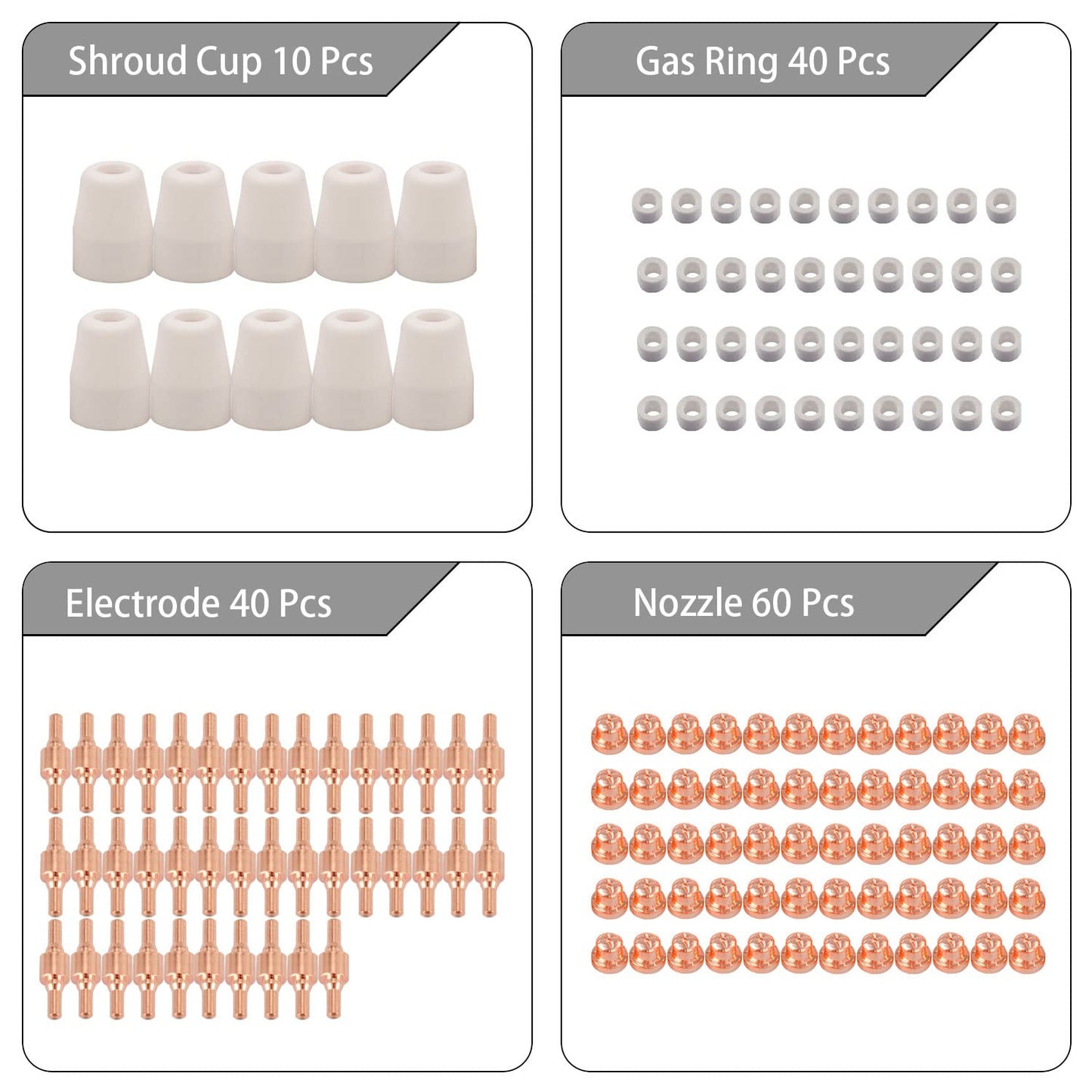 150pcs PT-31 Air Plasma Cutting Nozzle Electrode Consumables Fit CUT-40 CUT-50D CT-312…