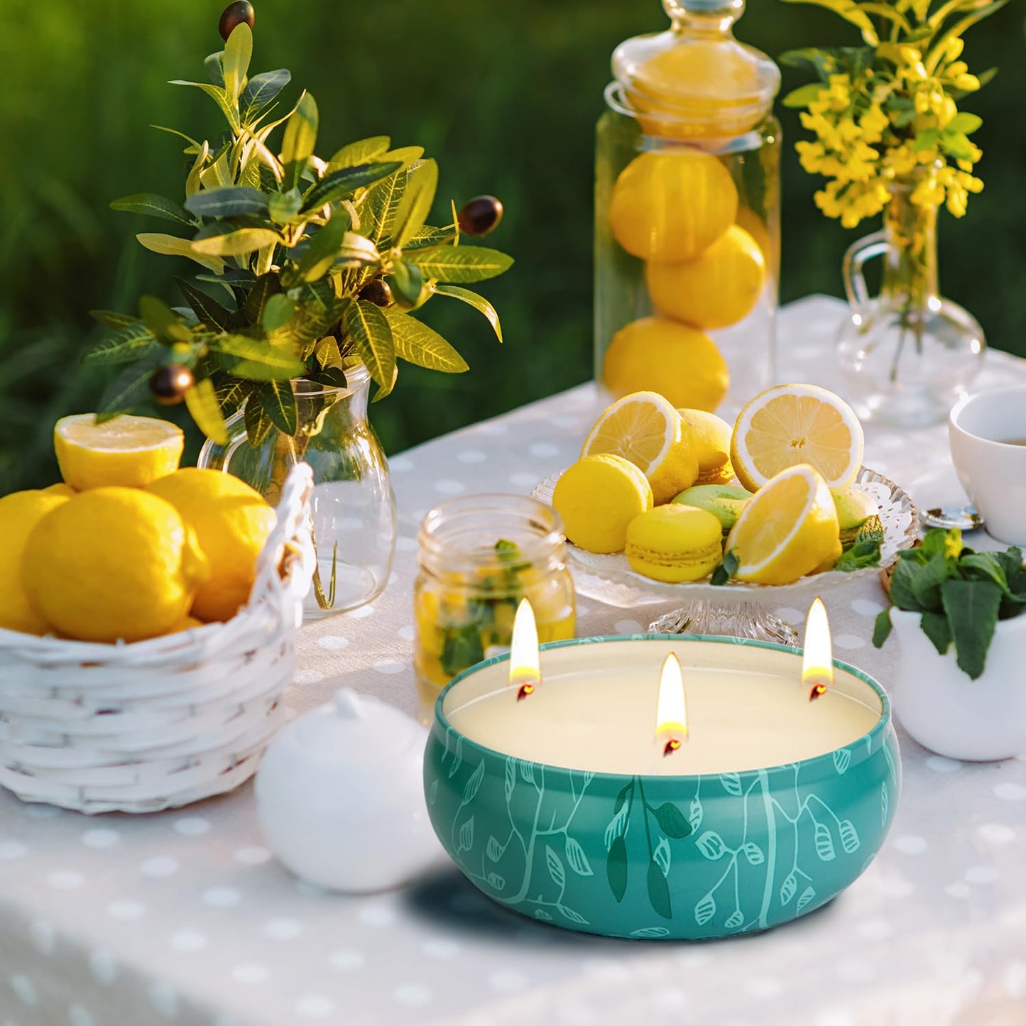 Citronella Candles Outdoor Indoor, Large Citronella Candles for Patio, 3 Pack 12oz Summer Candle Bulk for Home Scented Garden Yard Balcony Camping Party Decorative, 210 Hours Long Burning, 3 Wick