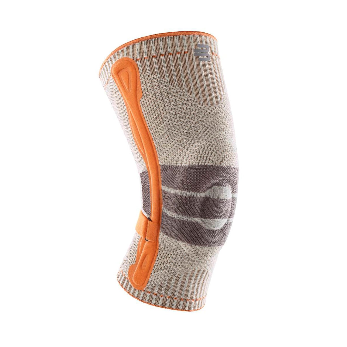 Bauerfeind - Merino Outdoor Knee Brace - Stabilization and relief of the knee joint with adjustable strap for relief of the patellar tendon - Sandstone, Orange - Size 2, Small