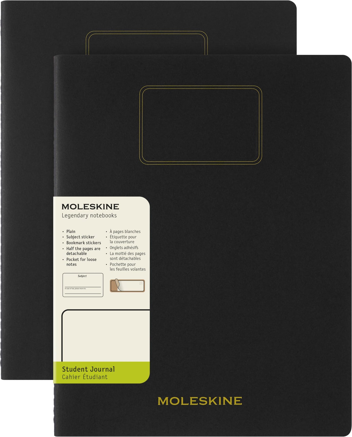 Moleskine Student Cahier Journals (Set of 2), Soft Cover, Plain, XXL (8.5" x 11"), Black