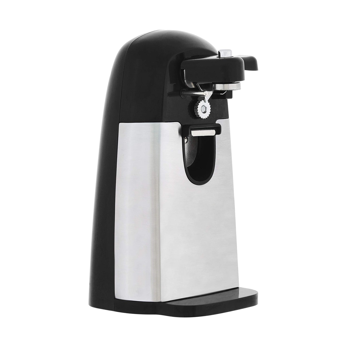 Amazon Basics Electric Can Openers for Kitchen, Powerful Stainless Steel Blade with Magnetic Lid Holder, Automatic, Countertop, Large, Black