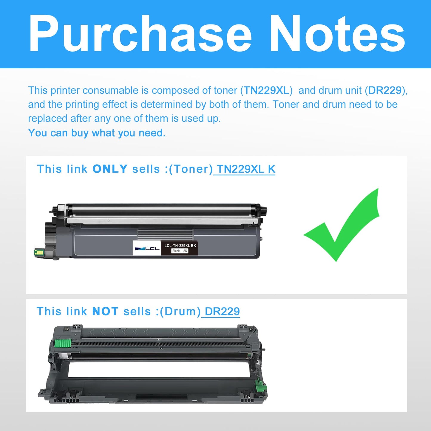 TN-229XL TN229XL Black Toner Cartridge Replacement for Brother TN229 TN229XLBK for HL-L3220CDW HL-L3280CDW HL-L3295CDW HL-L3300CDW HL-L8245CDW MFC-L3720CDW MFC-L3765CDW MFC-L3780CDW MFC-L8395CDW(1PK)