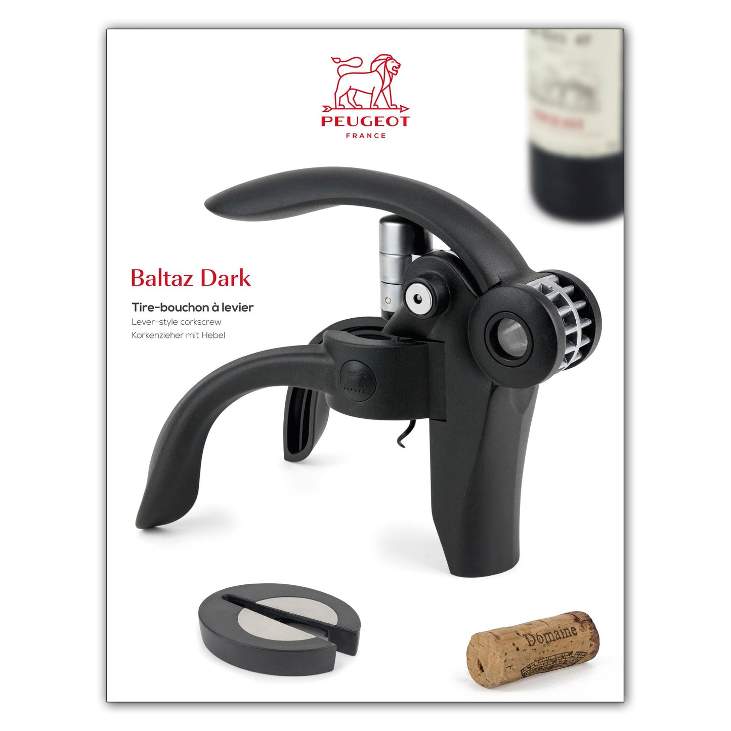 Peugeot 200510 Baltaz Dark Lever Corkscrew, Black