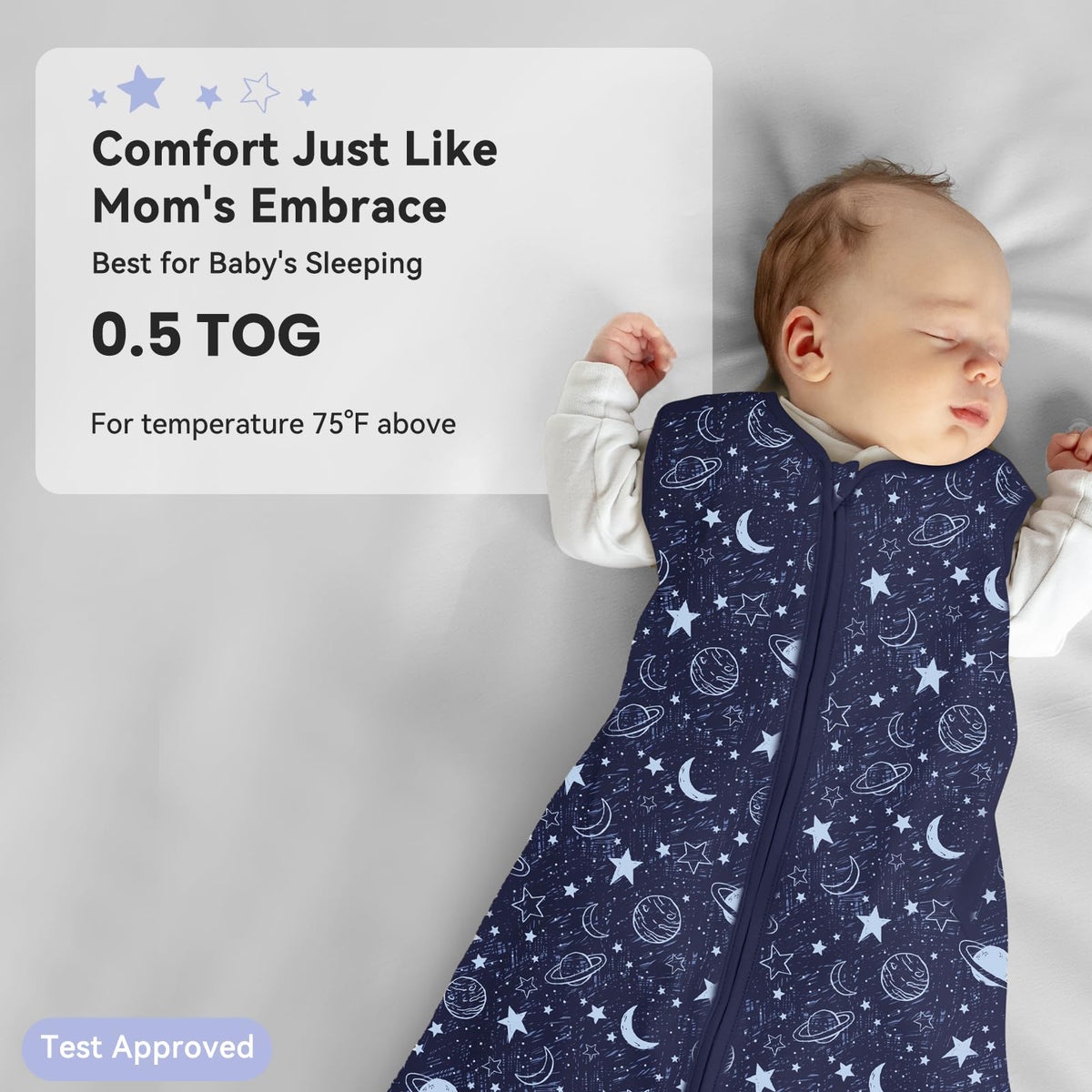 Unnivoll Baby Sleep Sack 12-18 Months 3 Pack 100% Cotton Lightweight 0.5 TOG Wearable Blanket Baby Sleep Bag with 2-Way Zipper for Infant Toddler Blue
