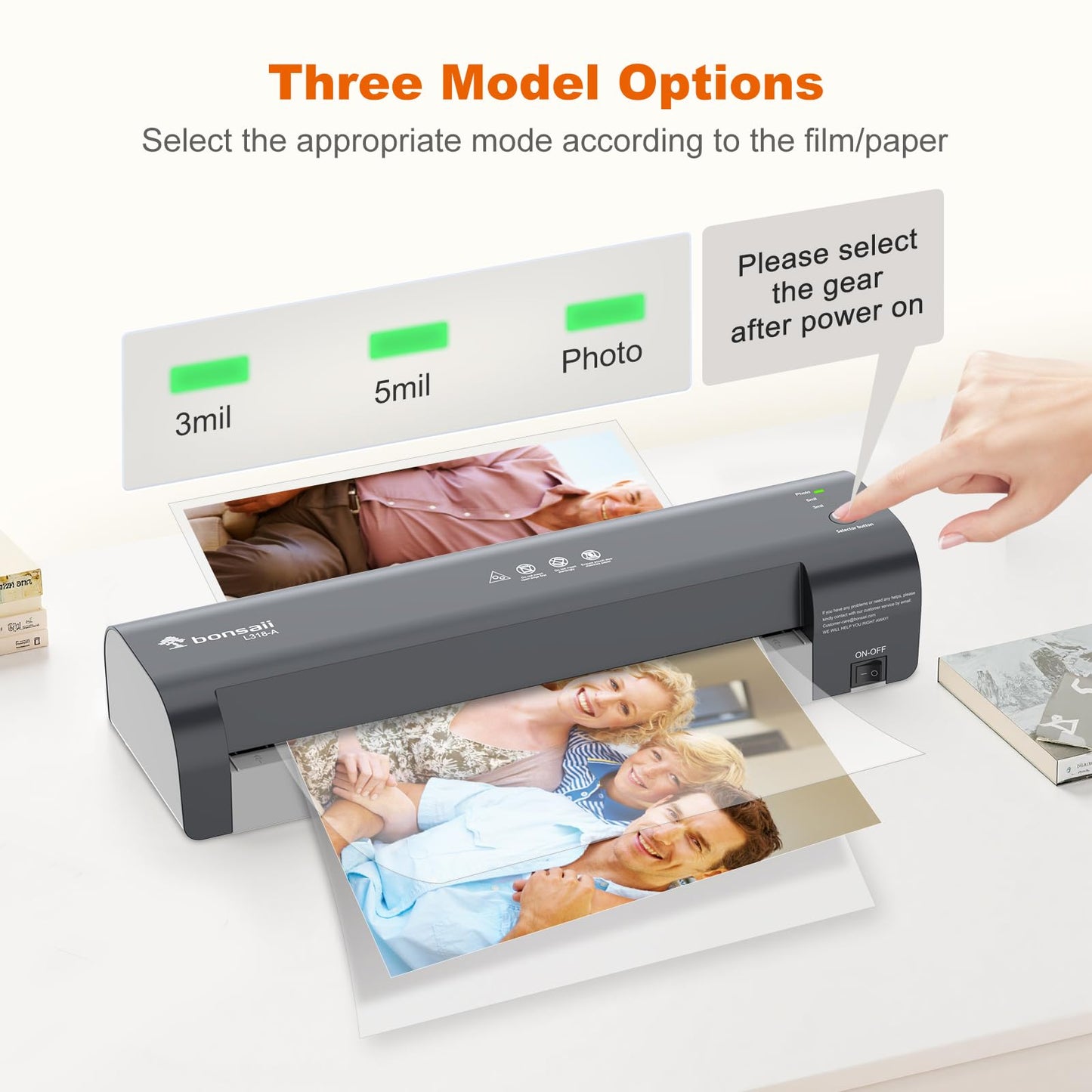 Bonsaii 13 Inch Laminator Machine for 11x17 Paper & A3 Laminating Sheets, Never-Jam Technology, 3 Heat Settings, NTC Control - Plastifieuse Thermique for Home, Office, School, L318-A