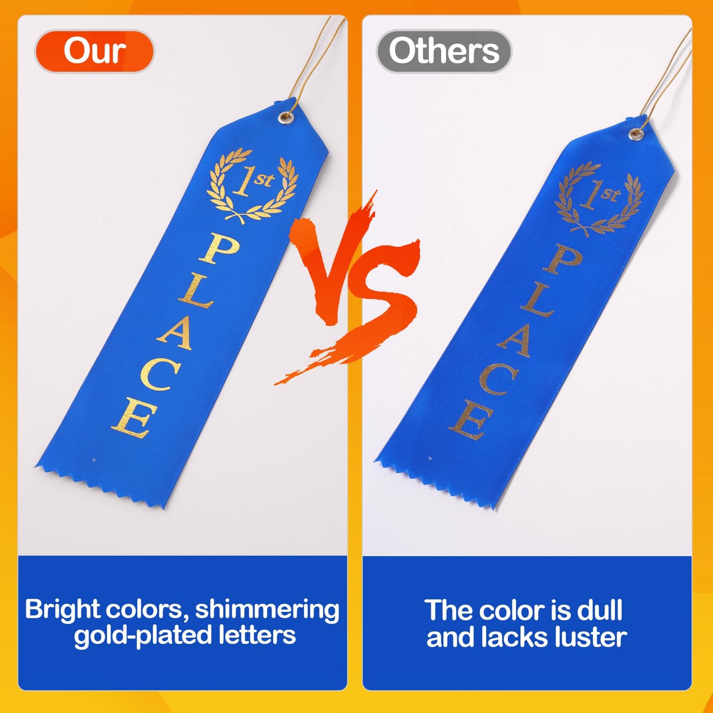 300PCS Award Ribbons, Medal Ribbons for 1st, 2nd, 3rd Place, Event Card & Rope Included,Perfect for Competitions, Sports Events, School Challenges, Vibrant Blue, Red, and White