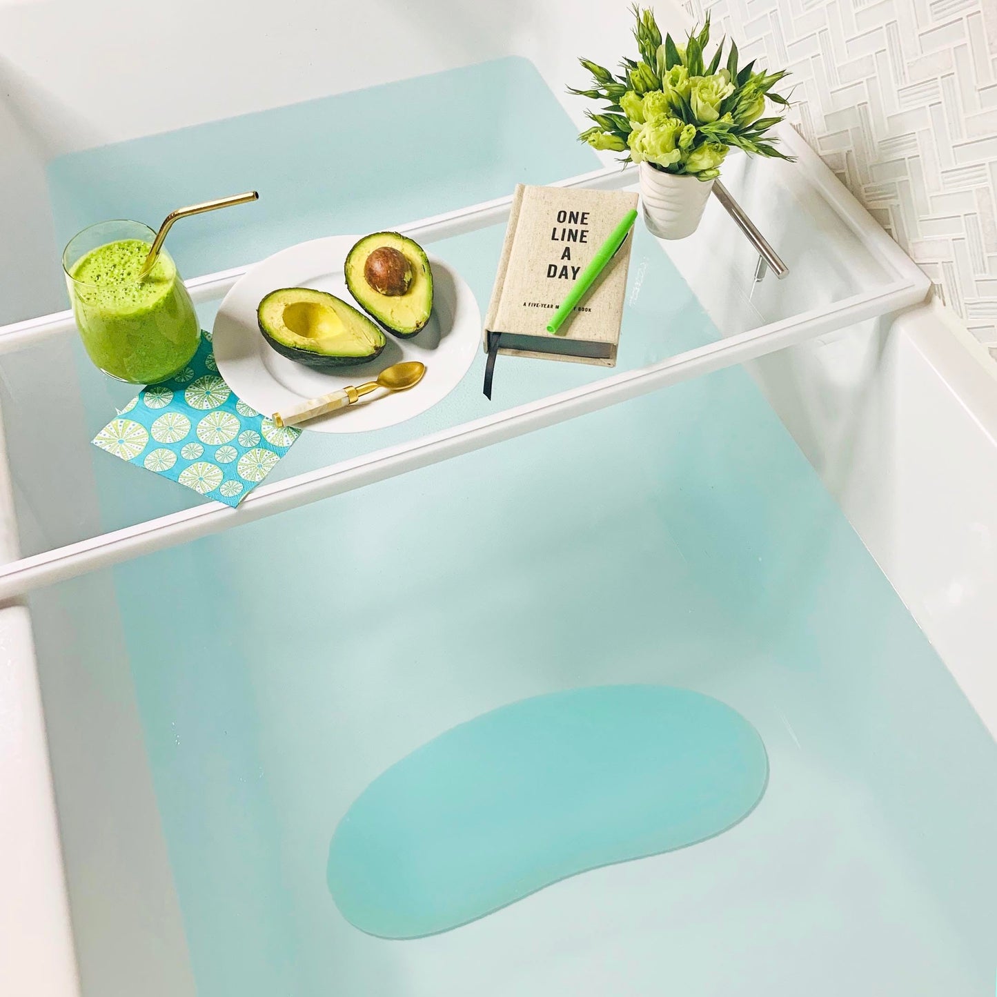 BATH BEAN Luxury Body Stopper, Anti-Slip Spa Accessory, Holds Reclined Position in Bath to Fully Release Tension, Bathe Comfortably Hands Free, and Keep Your Hair Dry. Recline, Relax, Stay Put!