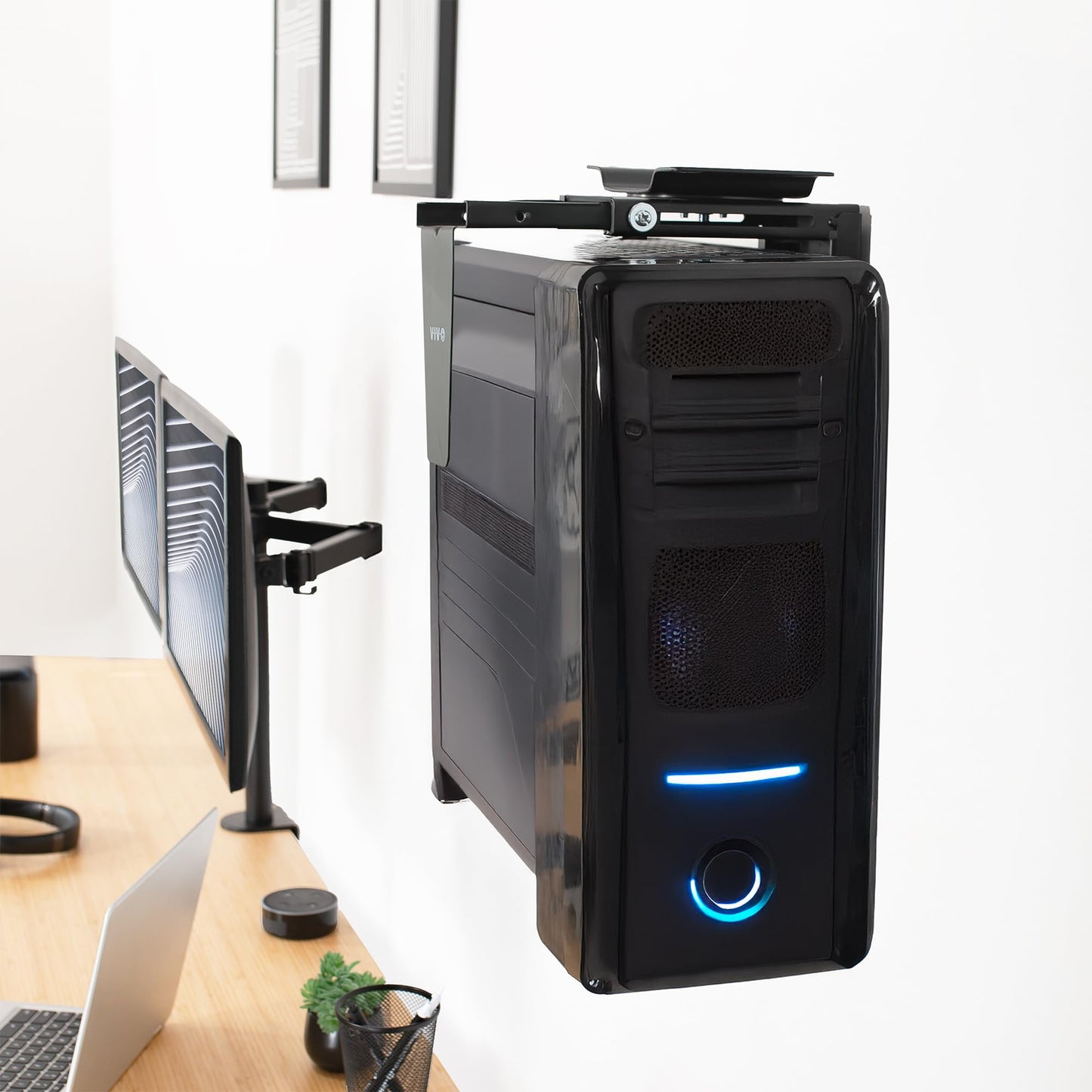 VIVO Large Under-Desk and Wall PC Mount, Computer Case Holder with 135° Swivel