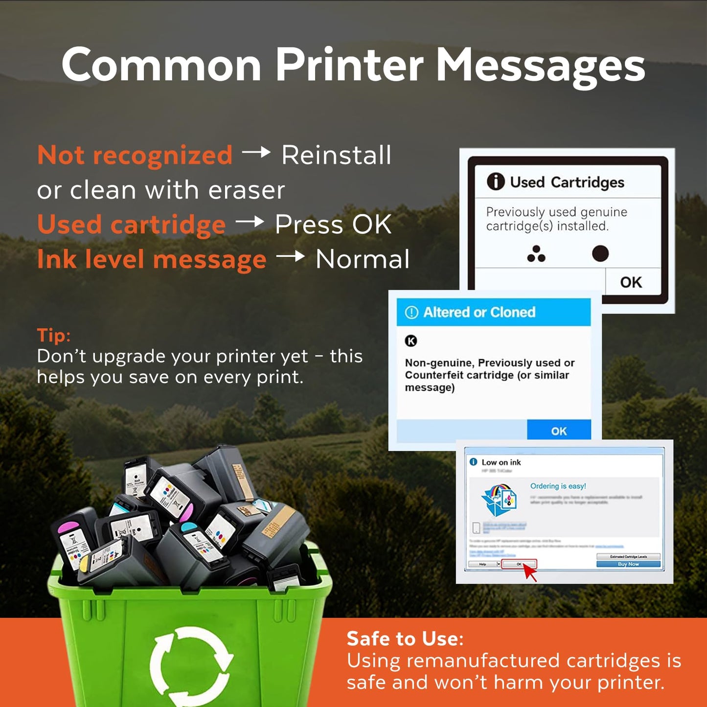 COCCINK 65XL for HP 65 Ink Cartridges DeskJet 3755 3700 3752 Remanufactured