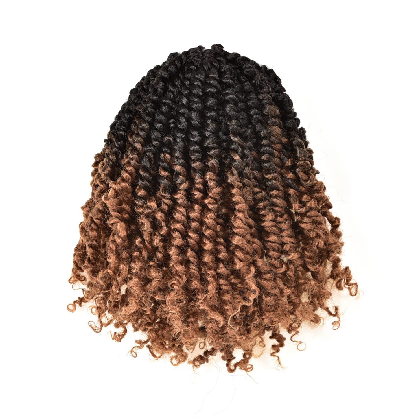 ToyoTress Tiana Passion Twist Hair - 8 Inch 8 Packs Pre-twisted Crochet Braids Ombre Brown, Short Bob Pre-looped Synthetic Braiding Hair Extensions (8 Inch, OT30-8P)