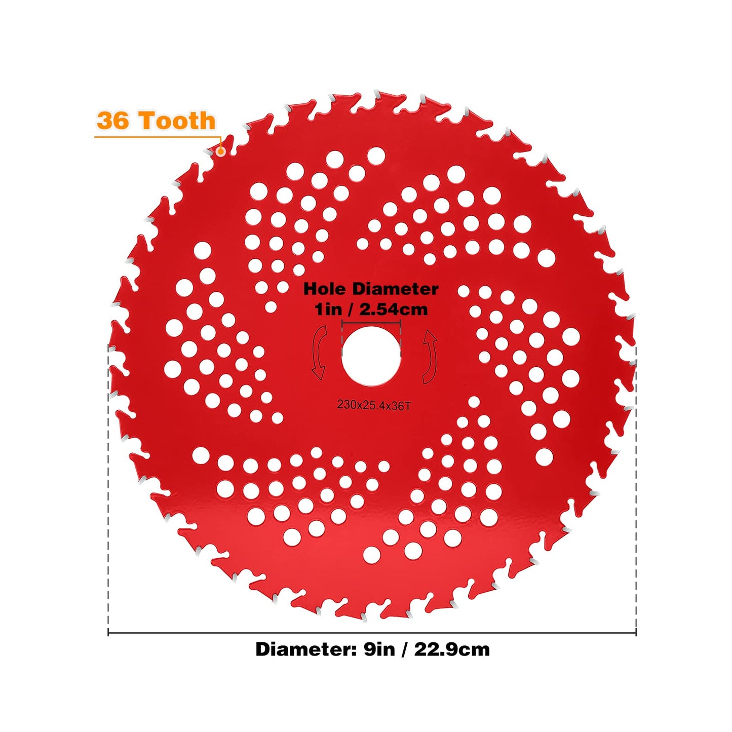 HK 2 Pack 9" x36T Carbide Tip Brush Cutter Blades Weed Eater Blades for Brush Cutter, Trimmer, Weed Eater, Compatible with Husqvarna, Fsx