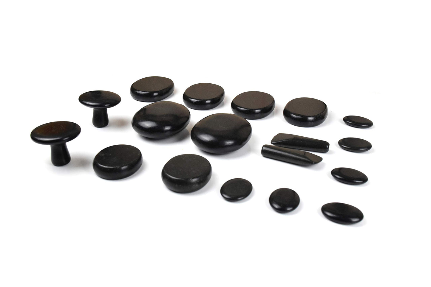 QYLHH 18 Hot Massage Stones Set Natural Basalt Warm Rocks Kit for Home Spa Massager
