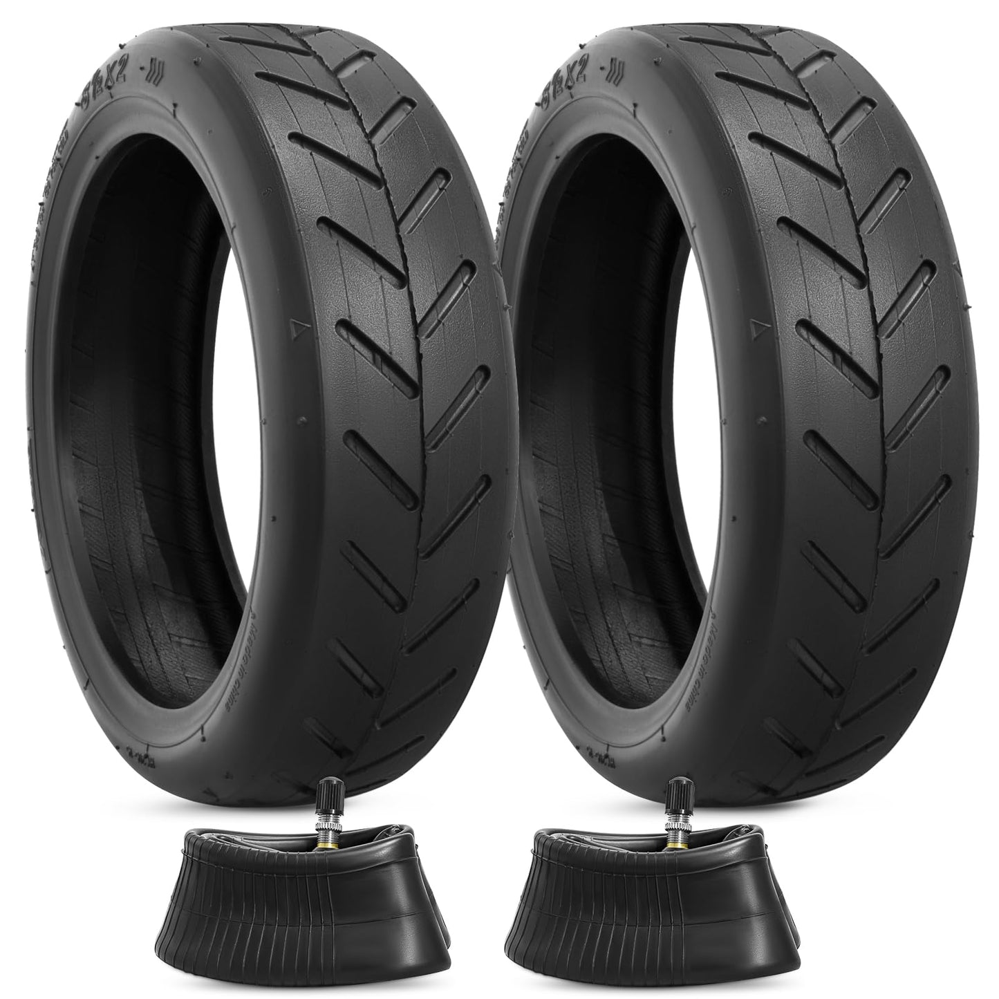8.5x2.0 Inches Electric Scooter Tires and 50/75-6.1 Heavy Duty Inner Tubes TR4A Straight Valve Compatible with 8 1/2X2 8.5 x 2.0 Gotrax Gxl V2/Xiaomi M365 Electric Scooter Tire and Inner Tubes