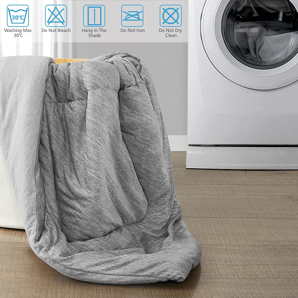 Cooling Comforter,Luxear Double Sided Cooling Quilted Blanket Q-Max>0.55 Machine Washable, Bed Blanket Comforter Lightweight Breathable,Summer Comforter Double for Hot Sleepers (Full,79”X 86”, Gray)