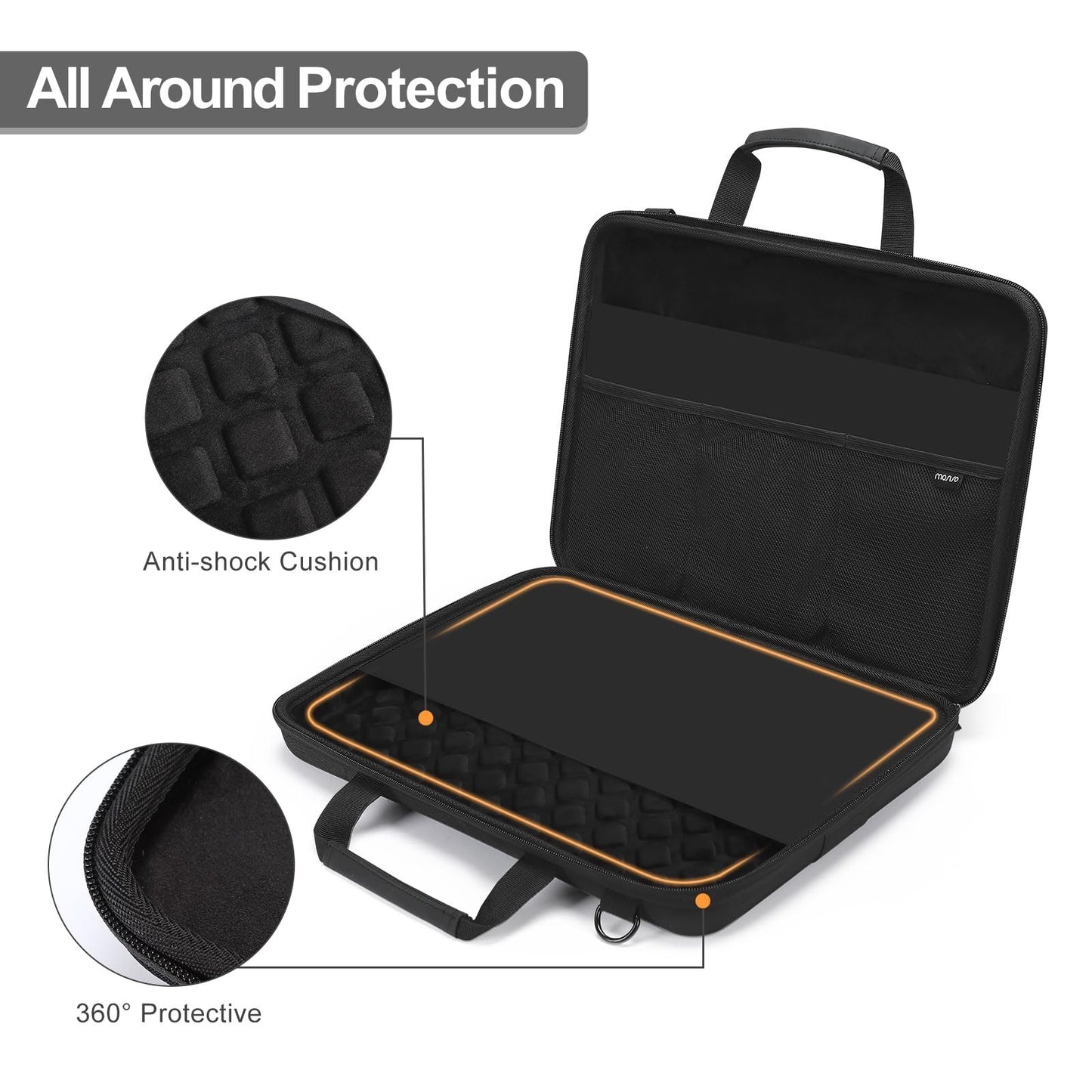 MOSISO Laptop Bag for Men,15-16 inch Computer Bag Compatible with MacBook Air 15 inch/Pro 16 inch, HP, Dell, Lenovo, Asus, Acer, Hard Shell Laptop Case with Front Pocket&Shoulder Strap, Navy Blue