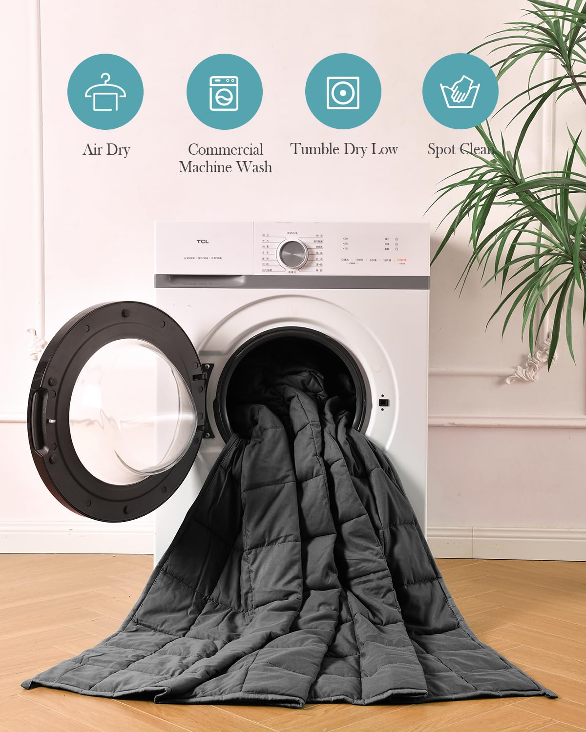 Topblan Weighted Blanket Queen Size 15lbs, Cozy Cooling Weighted Blanket for Adults, Soft Breathable Heavy Blanket for Bed Sofa All Season, Machine Washable, 60 x 80 inches