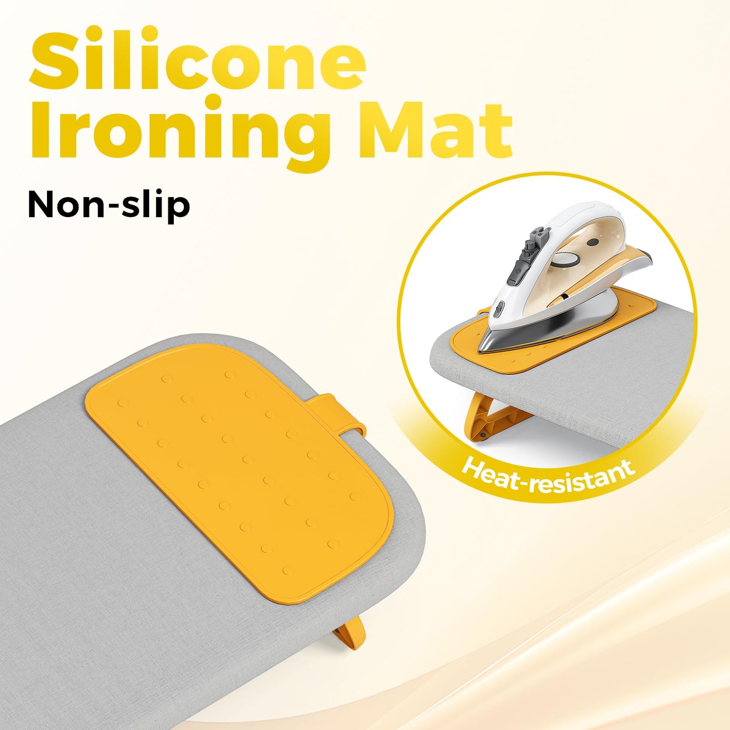 KINGBOARD Tabletop Ironing Board with Iron Holder, 12" x 32" Small Ironing Board with Ironing Mat, Foldable Mini Iron Board, Easy Storage for Travel & Dorm, Grey