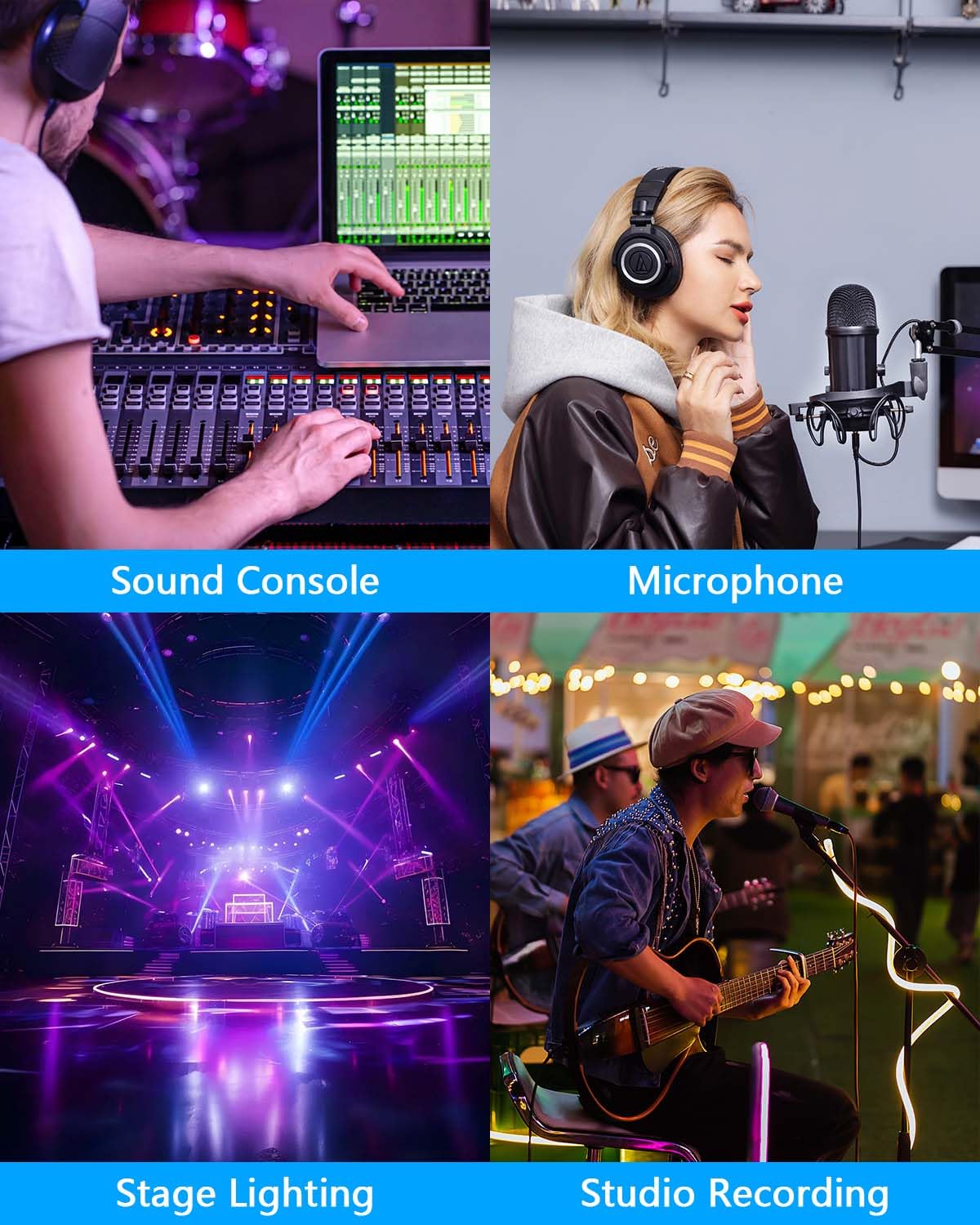CERRXIAN 4 Channel 1/4" TRS to XLR Snake Audio Cable 9.8FT, XLR 3Pin Male to 6.35mm TRS Shielded Balanced Audio Extension Cable for Live Live, Recording, Studios, and Gigs - Patch, Amp, Mixer