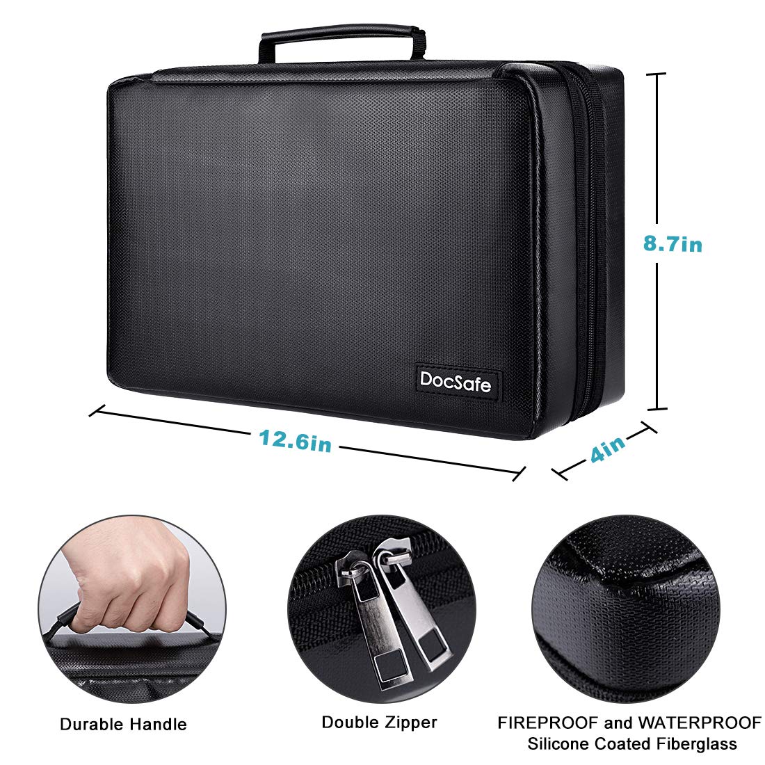 DocSafe Fireproof Battery Organizer Storage Box, Holds 200+ Batteries AA AAA C D 9V, with Battery Tester BT-168