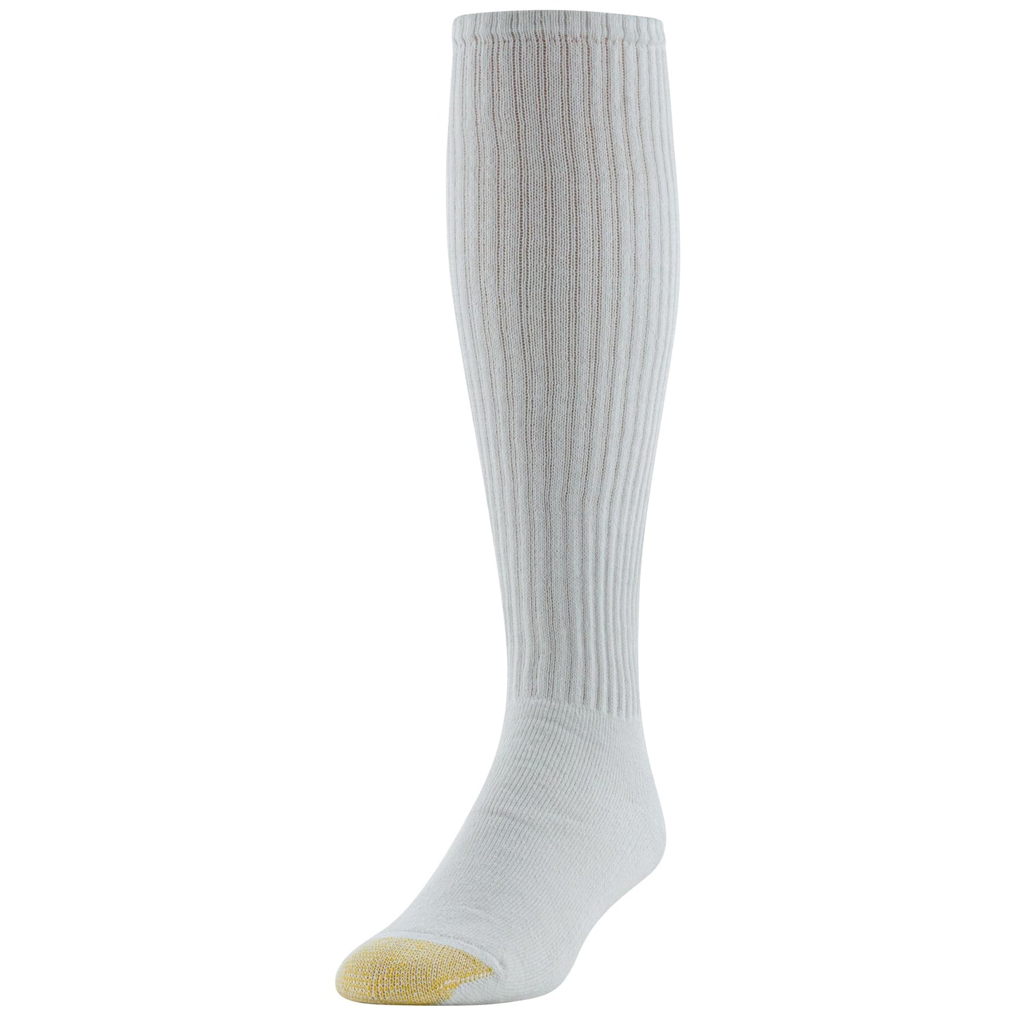 GOLDTOE Men's Ultra Tec Performance Over-The-Calf Athletic Socks, Multipairs, White (6-pairs), Large