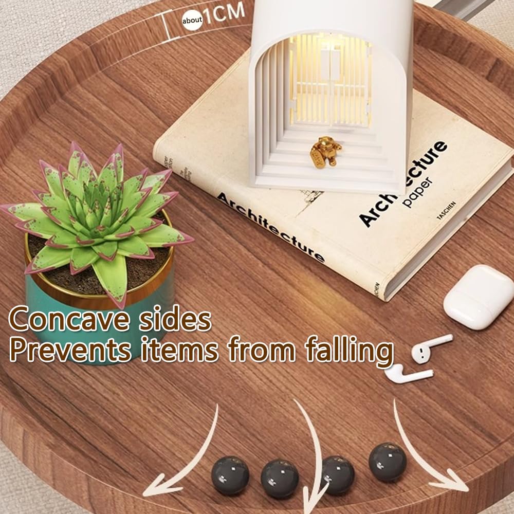 Wall Mounted Folding Round Table, Extendable Small Space Sofa Table, Floating Foldable Bedside Coffee Table, Sofa Dining Side Table for Bedroom, Study, Living Room, Balcony