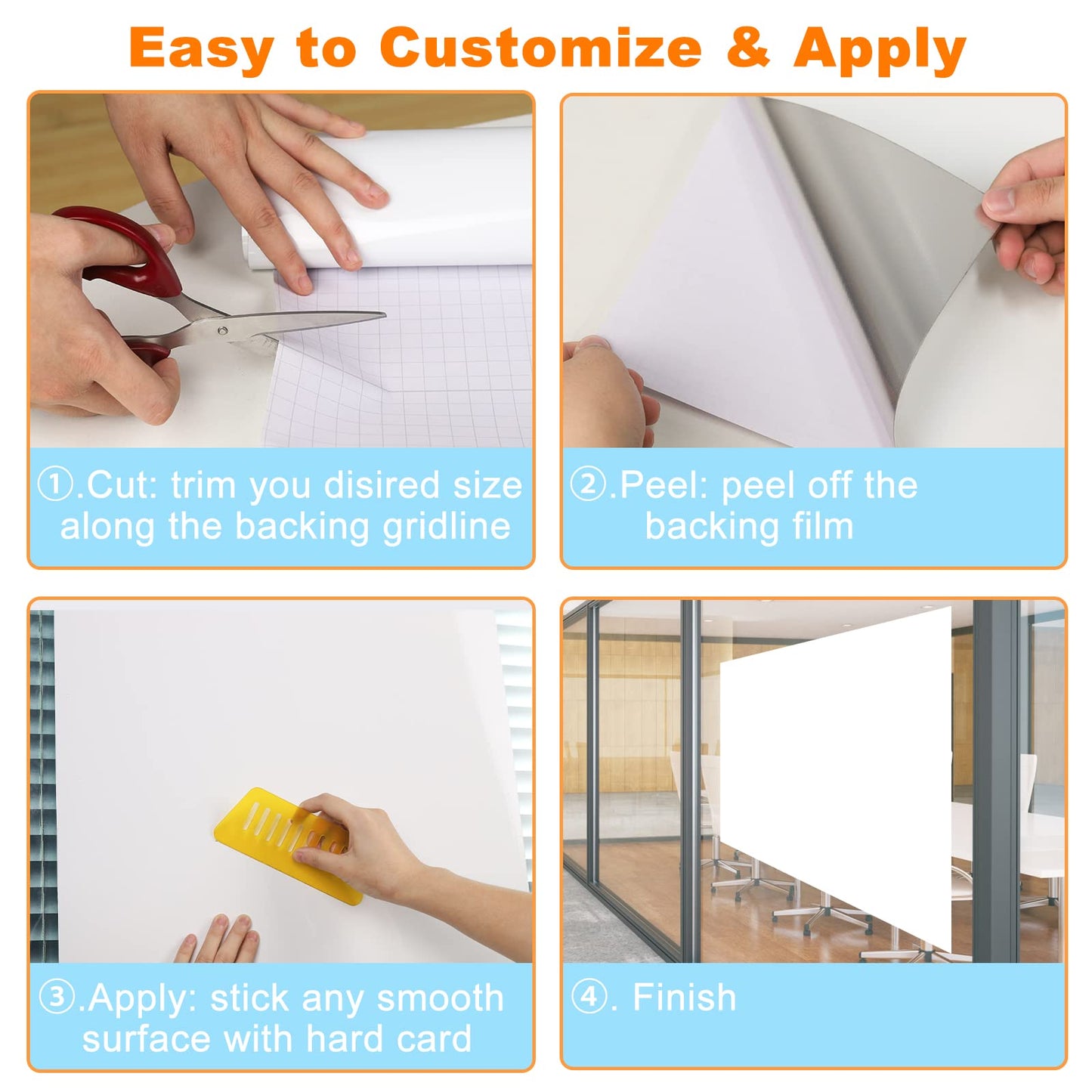 Nortix White Board Wallpaper, Modern Style Whiteboard Contact Paper, Super Sticky Whiteboard Sticker Wall Decal on Wall, Table, Doors, No Ghosting, 1 Piece (3 x 4 ft)
