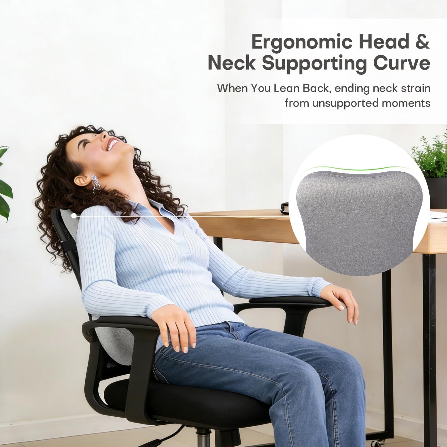 24'' Tall Back Support Pillow Fully Support Entire Back and Shoulder for Pain Relief and Comfort, Memory Foam Back Cushion for Back Rest, Ideal for Executive Office Chair, Computer & Gaming Chair